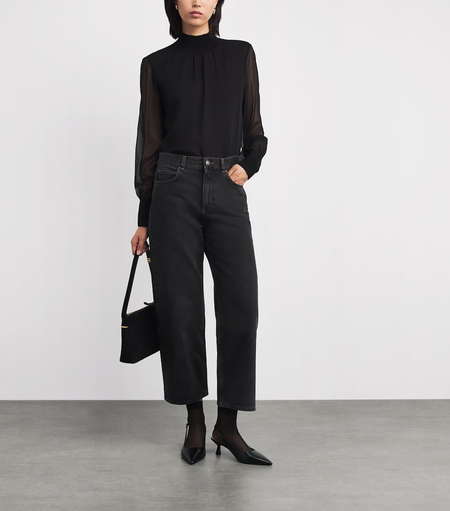 Cropped Straight Jeans WARM BLACK Image 2