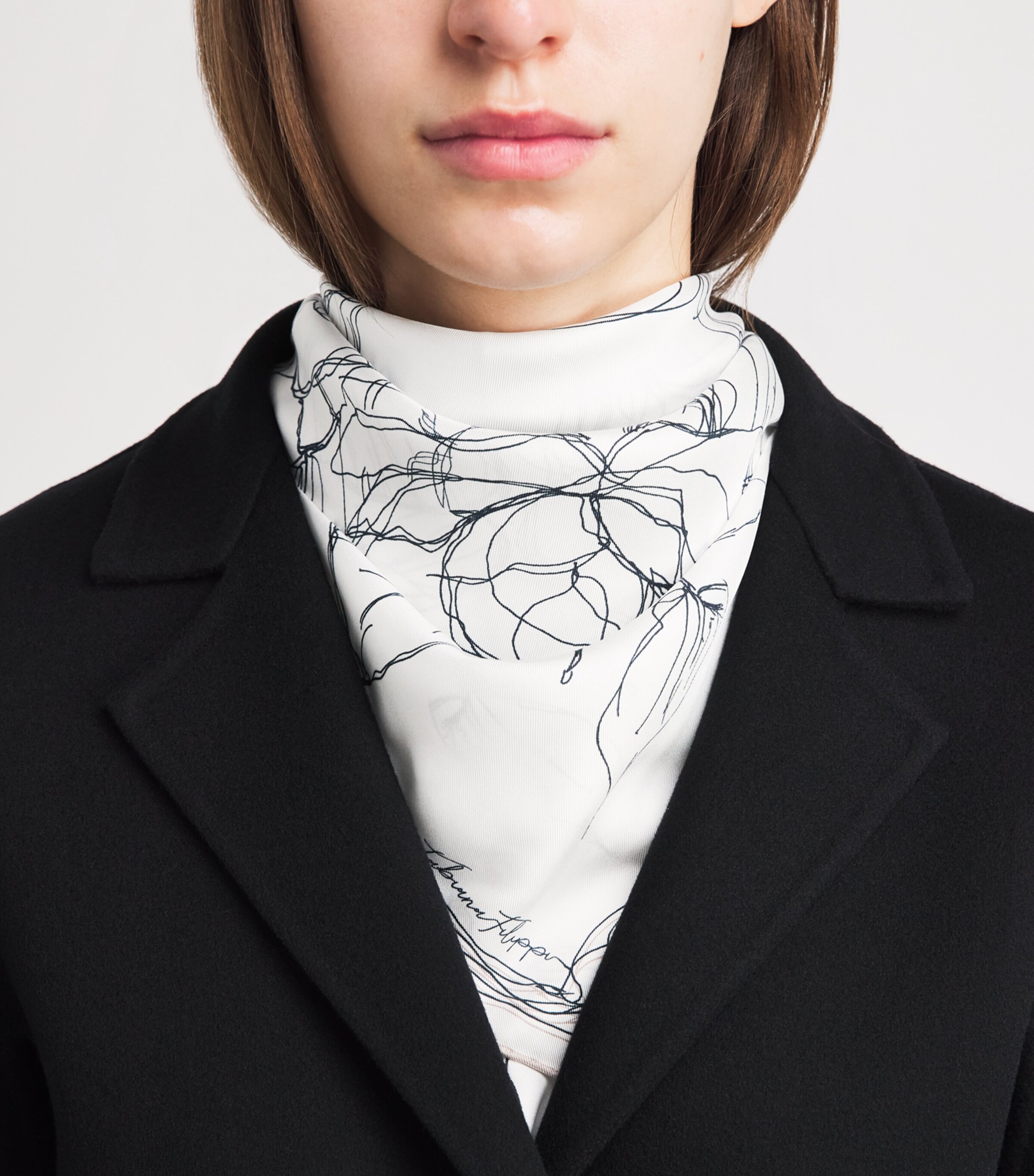 Fabiana Filippi Silk Twill Printed Scarf Bianco/blu/cacha Image 2