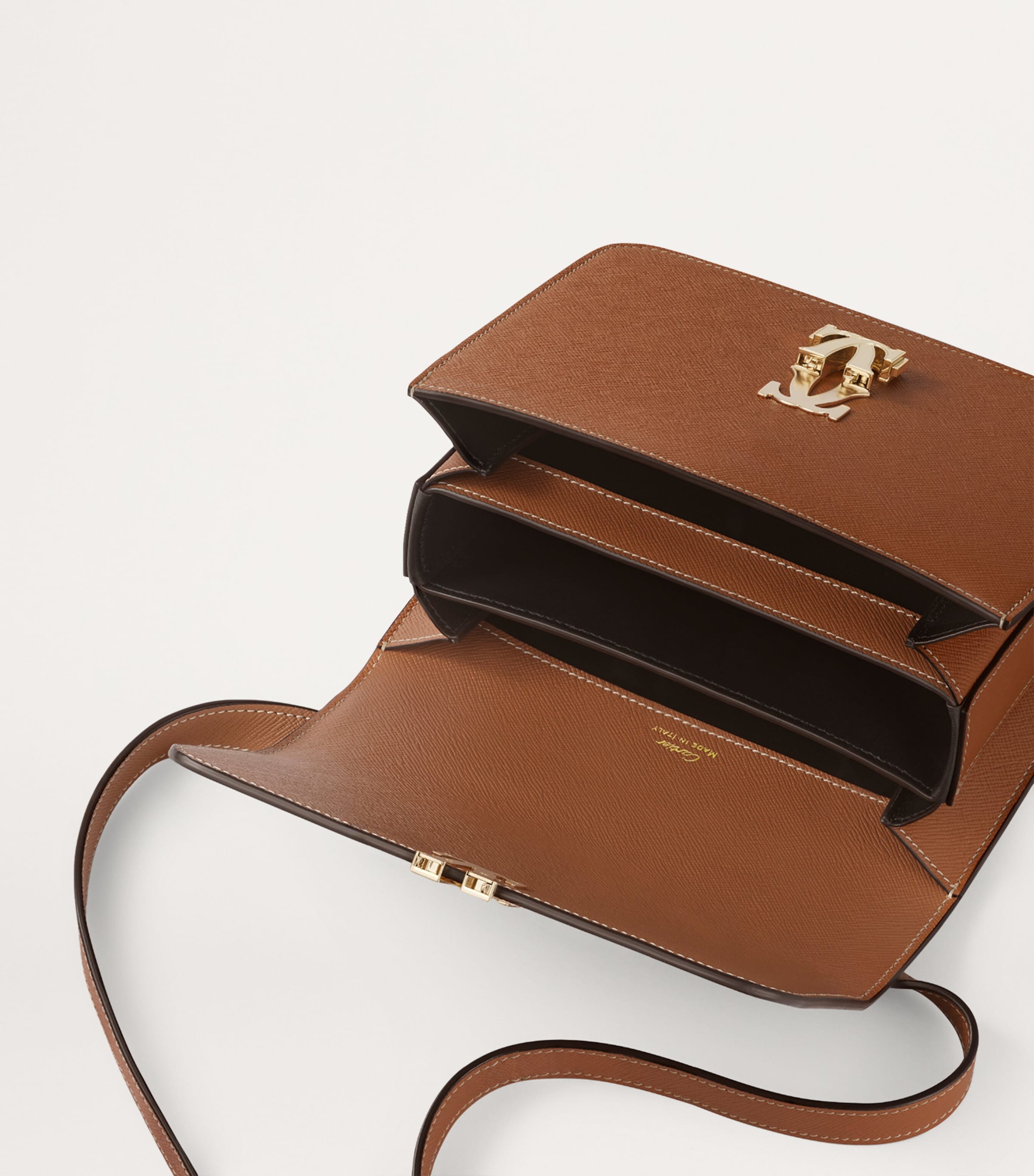 Mini Calfskin Cartier C de Cartier Shoulder Bag CARAMEL Image 3