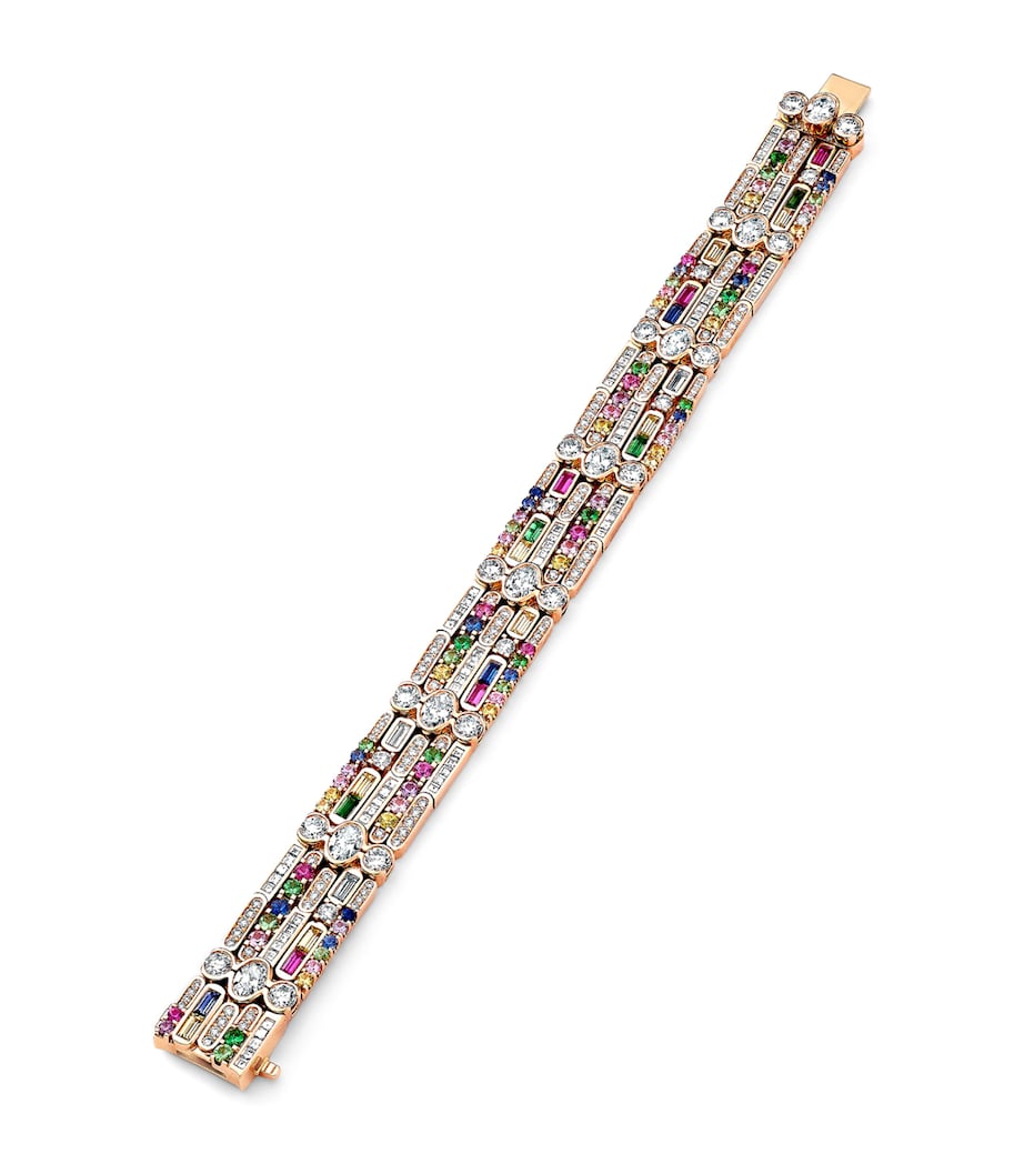Boodles Rose Gold, Diamond, Sapphire, Ruby and Tsavorite Play of Light Chelsea Bracelet Rose Gold Image 1