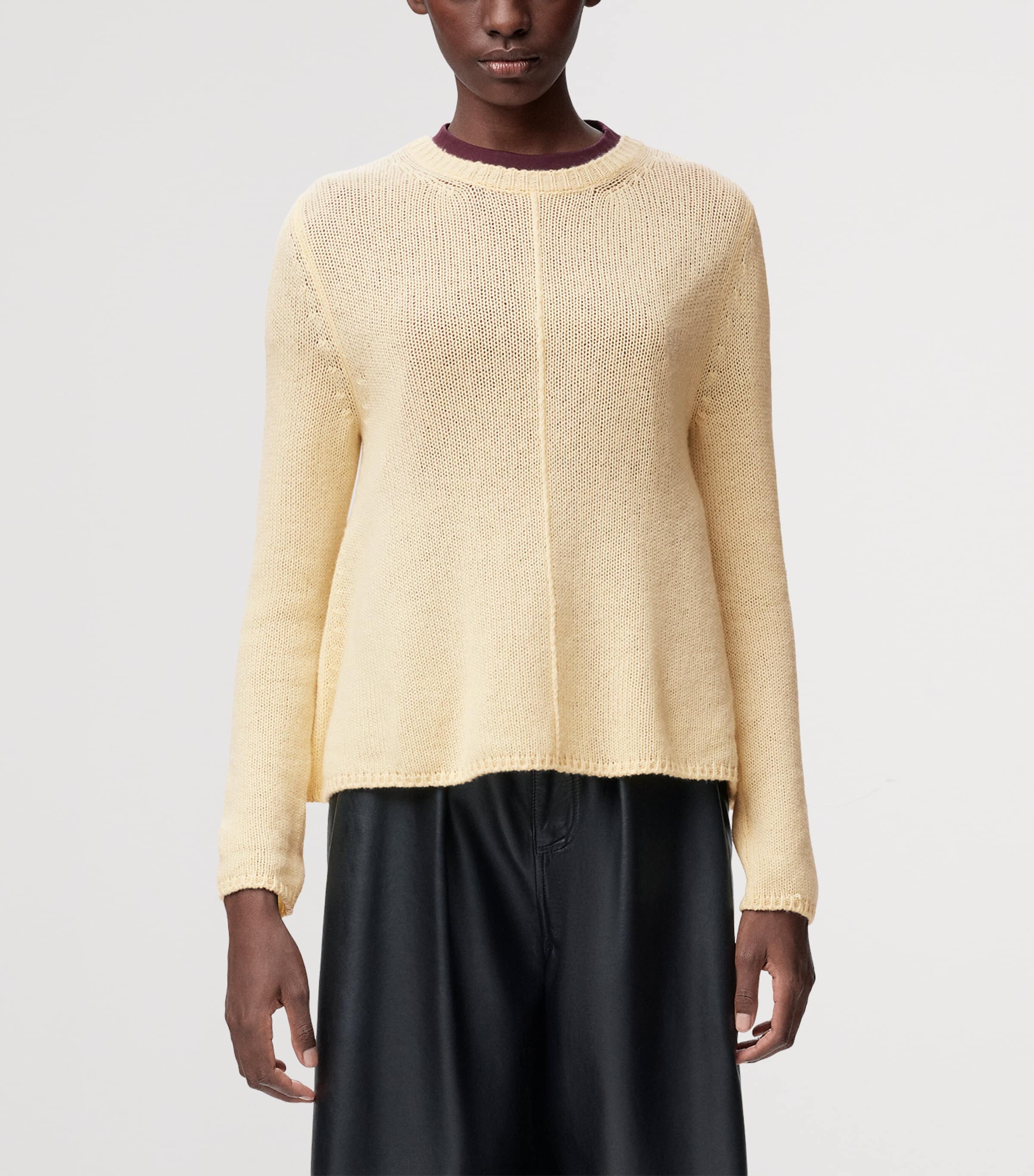 Cashmere Button-Up Sweater ECRU Image 3