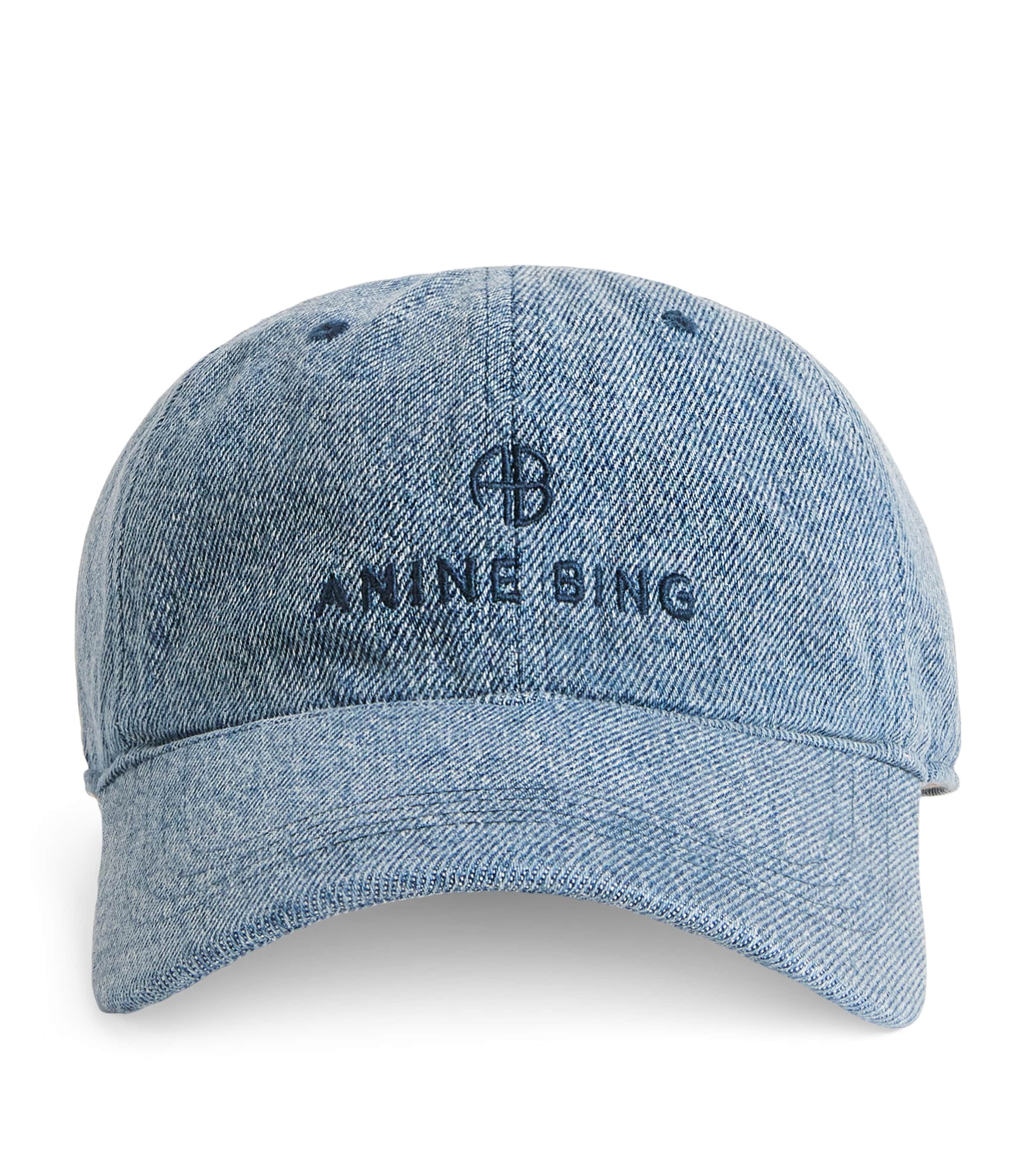 ANINE BING Embroidered Jeremy Baseball Cap Shadow Blue Image 1