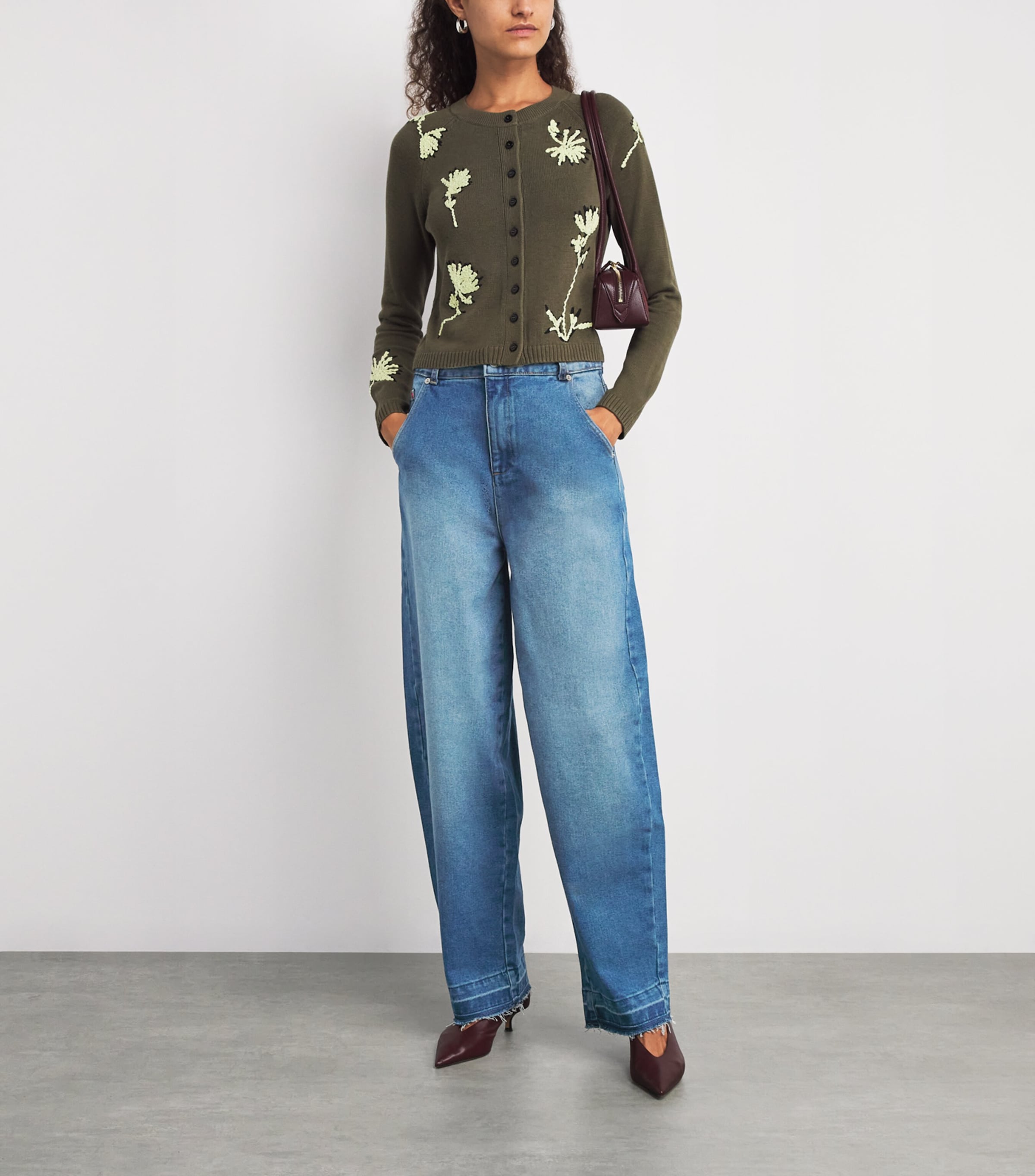 Re-Edit High-Rise Barrel-Leg Jeans NAVY Image 2