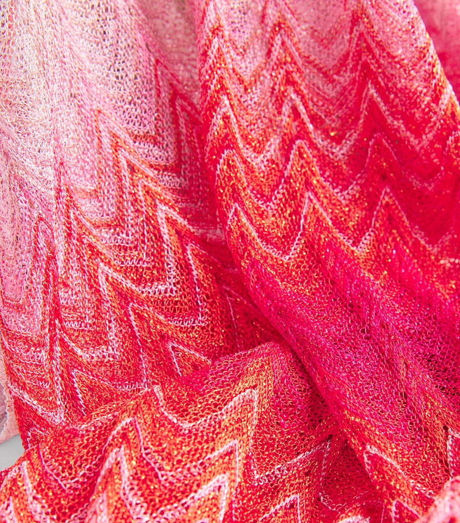 Ombré Keyhole-Detail Maxi Dress S416Z MULTI RED Image 5