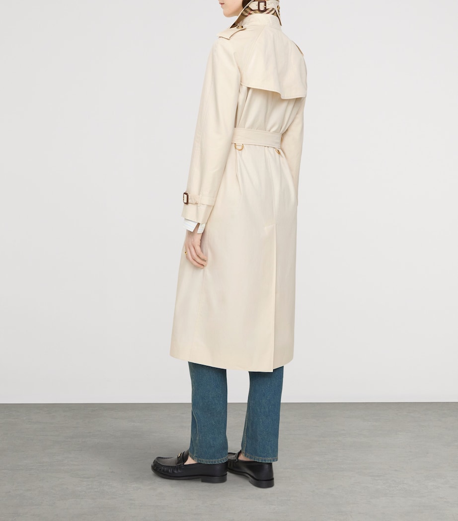 Burberry Womens Gabardine Waterloo Heritage Trench Coat Stone Beige Image 6