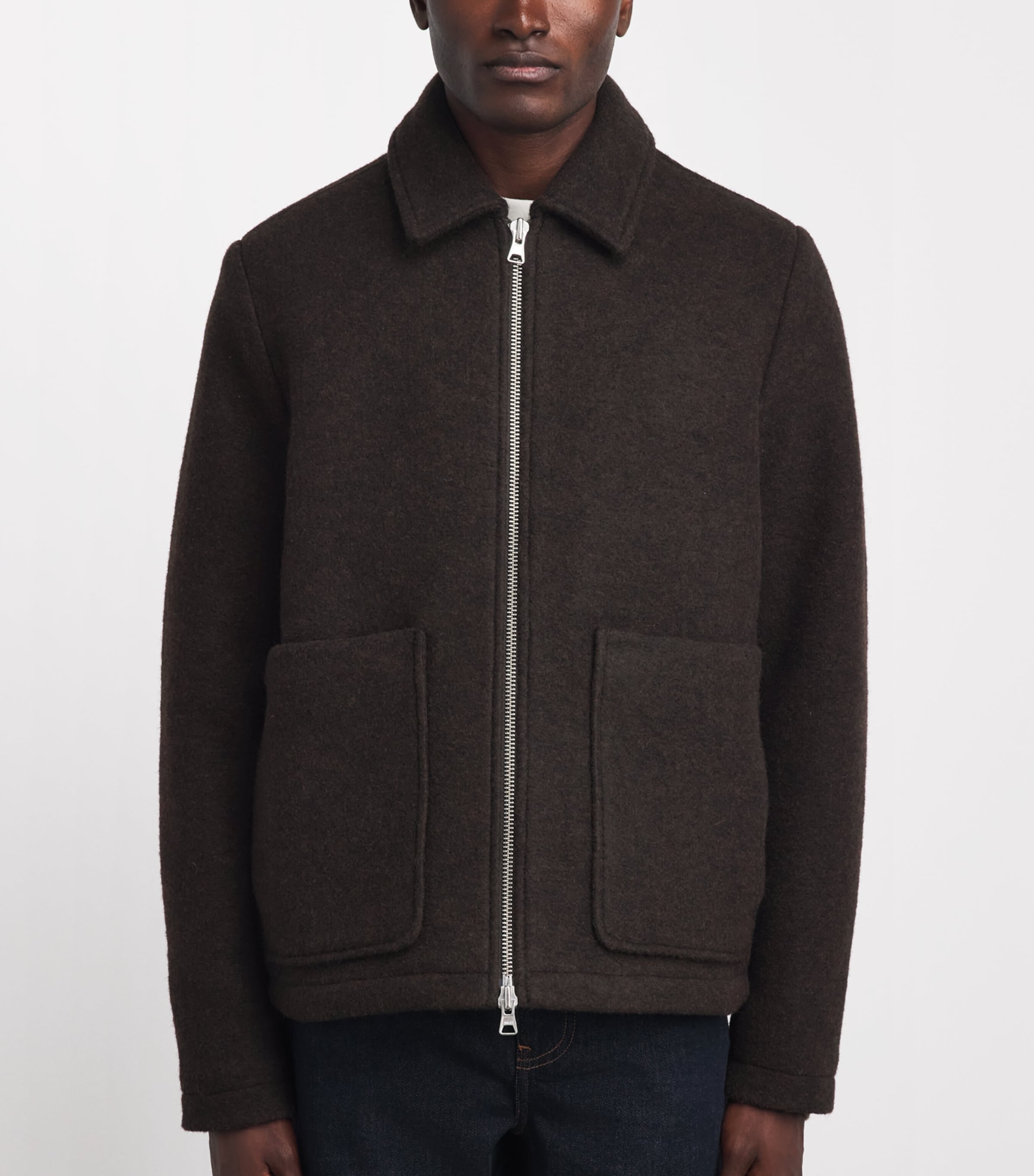 NN.07 Mens Wool-Blend Gael Overshirt Dusky Port Image 4
