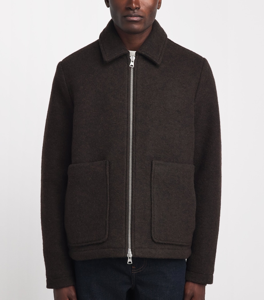 NN.07 Mens Wool-Blend Gael Overshirt Dusky Port Image 4
