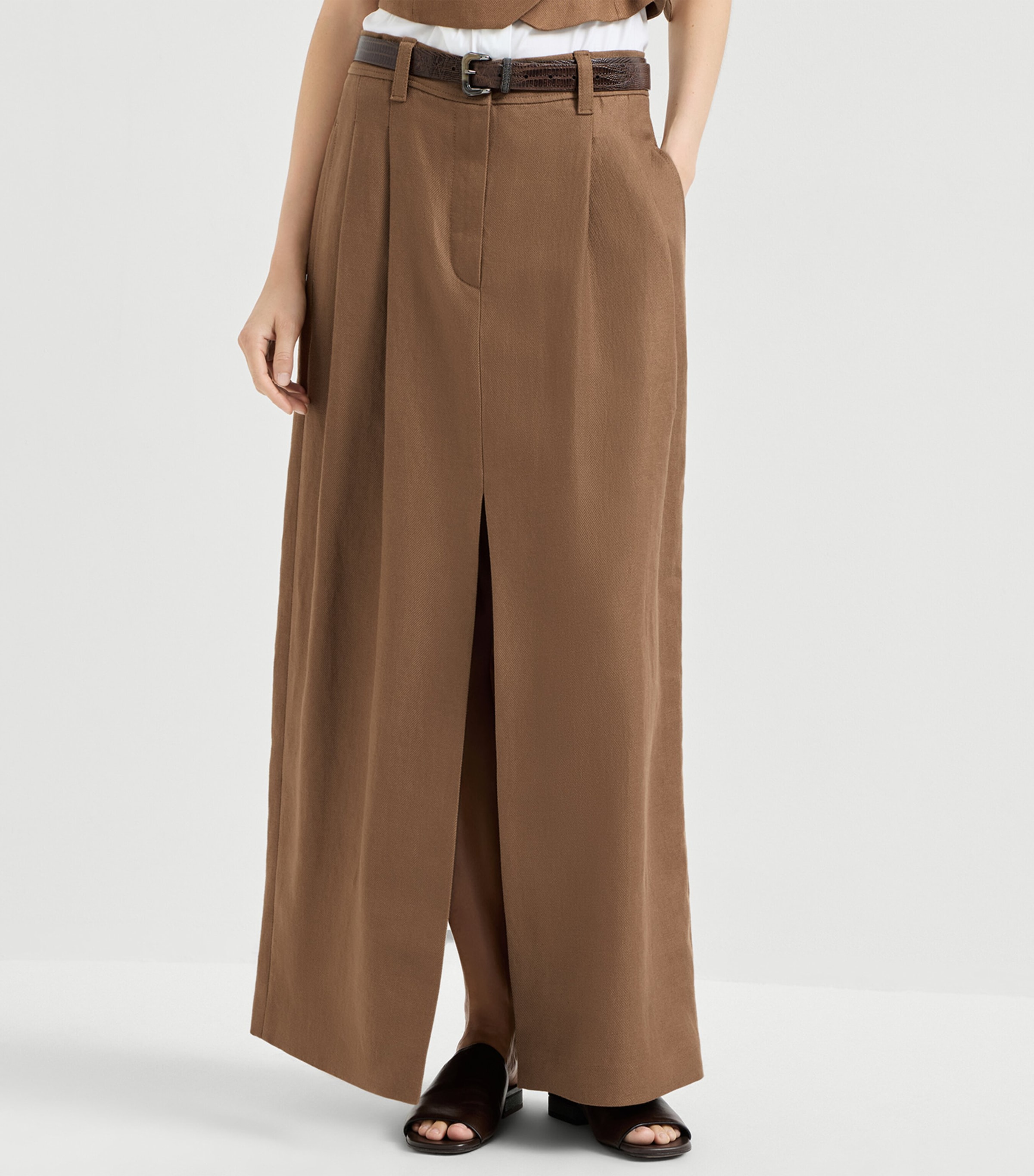 Linen Maxi Skirt C9850 Image 2