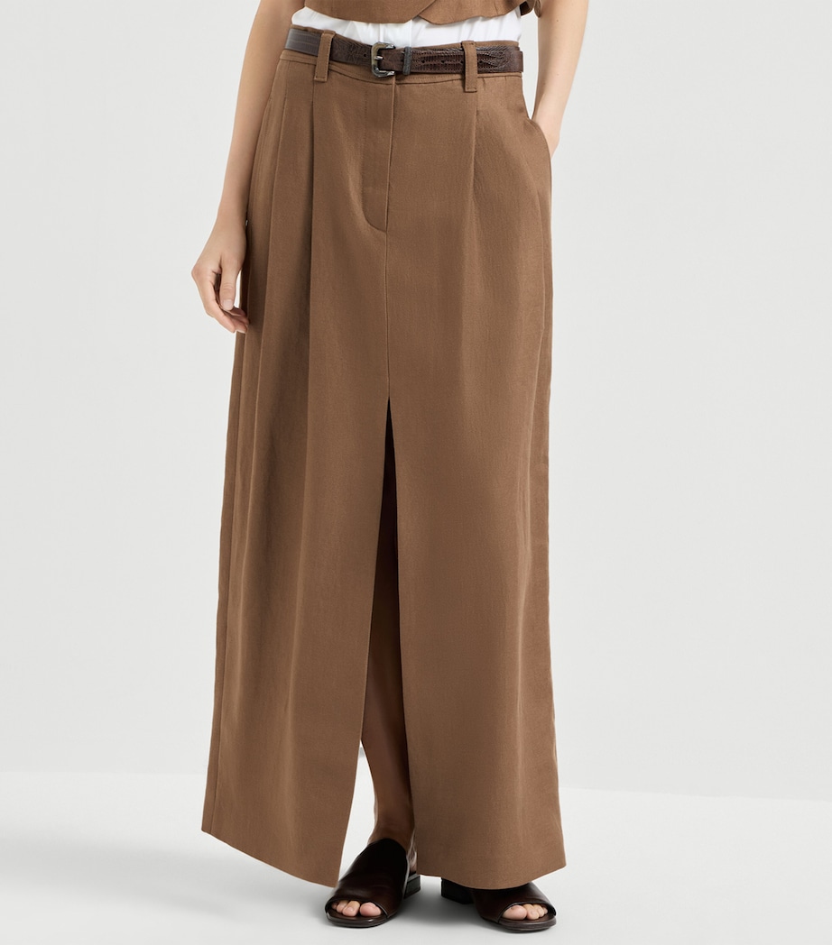 Linen Maxi Skirt C9850 Image 2