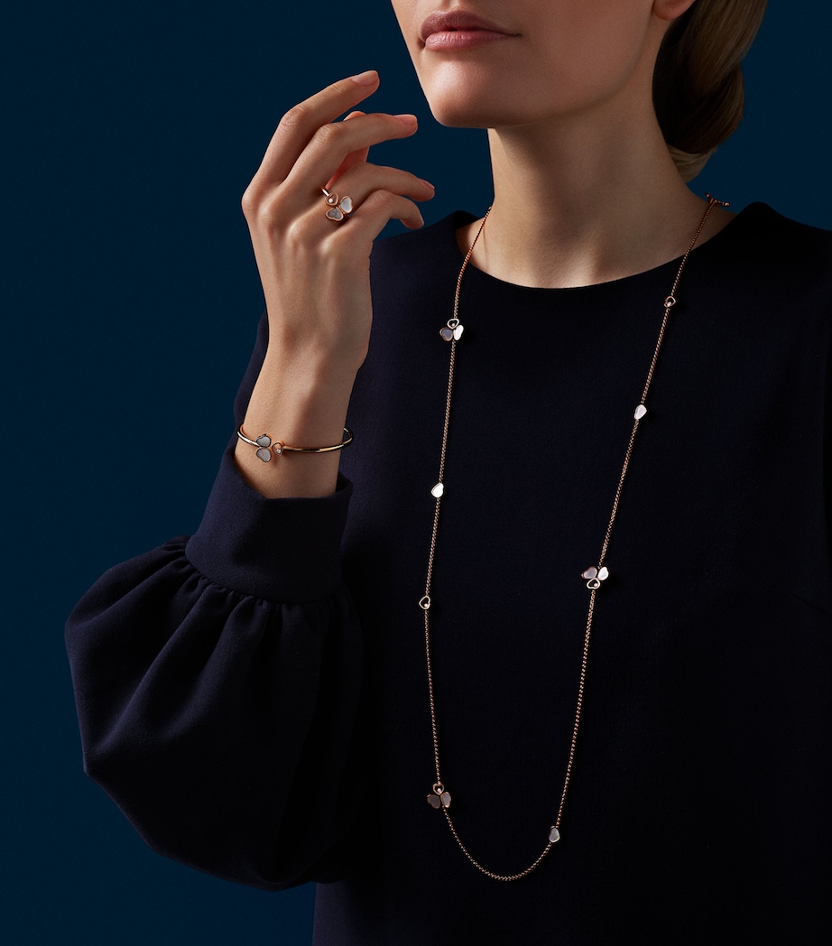 Rose Gold and Diamond Happy Hearts Ring 18K ROSE GOLD Image 4