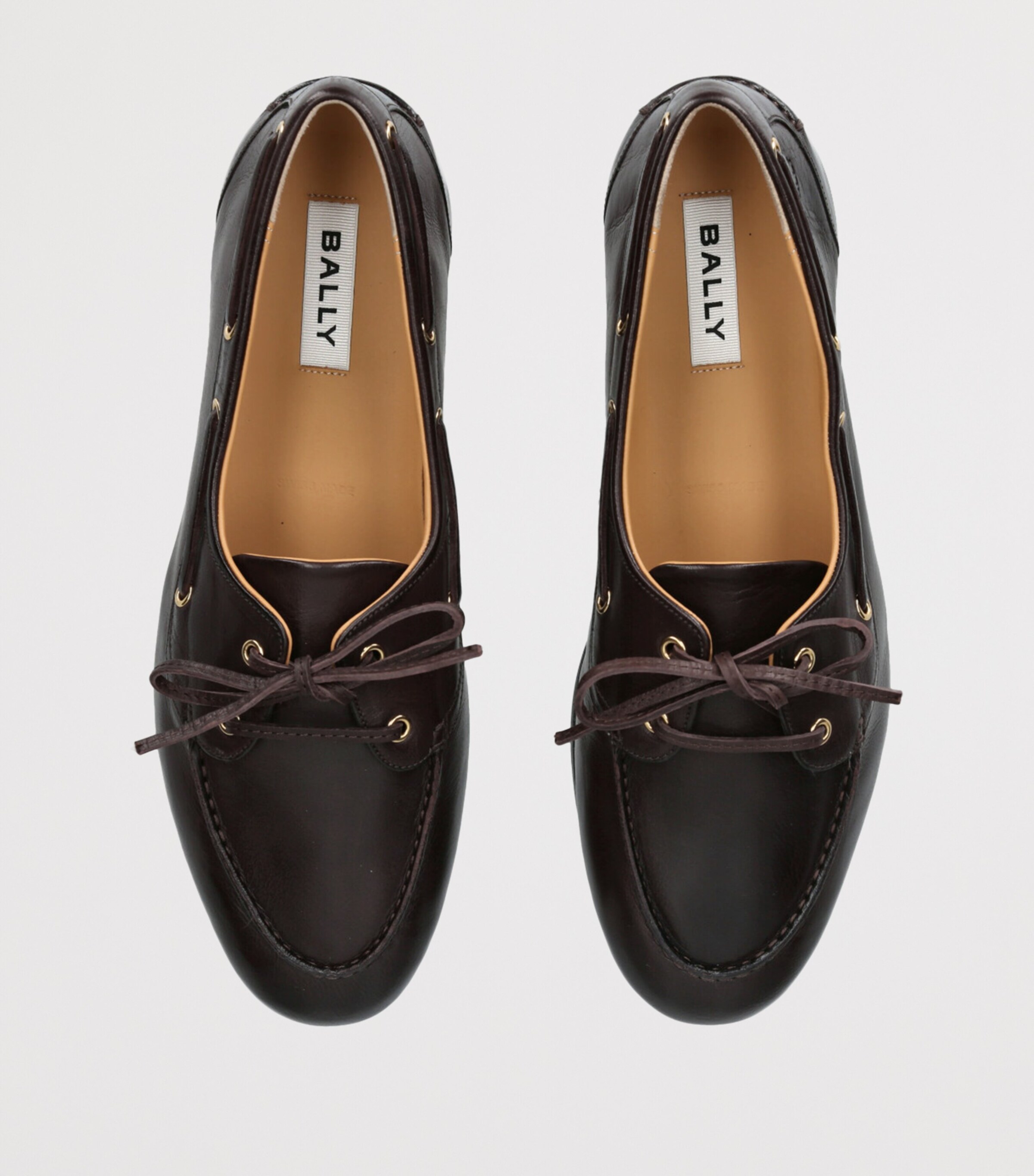 Bally Leather Plume Boat Shoes Dark Brown Image 4