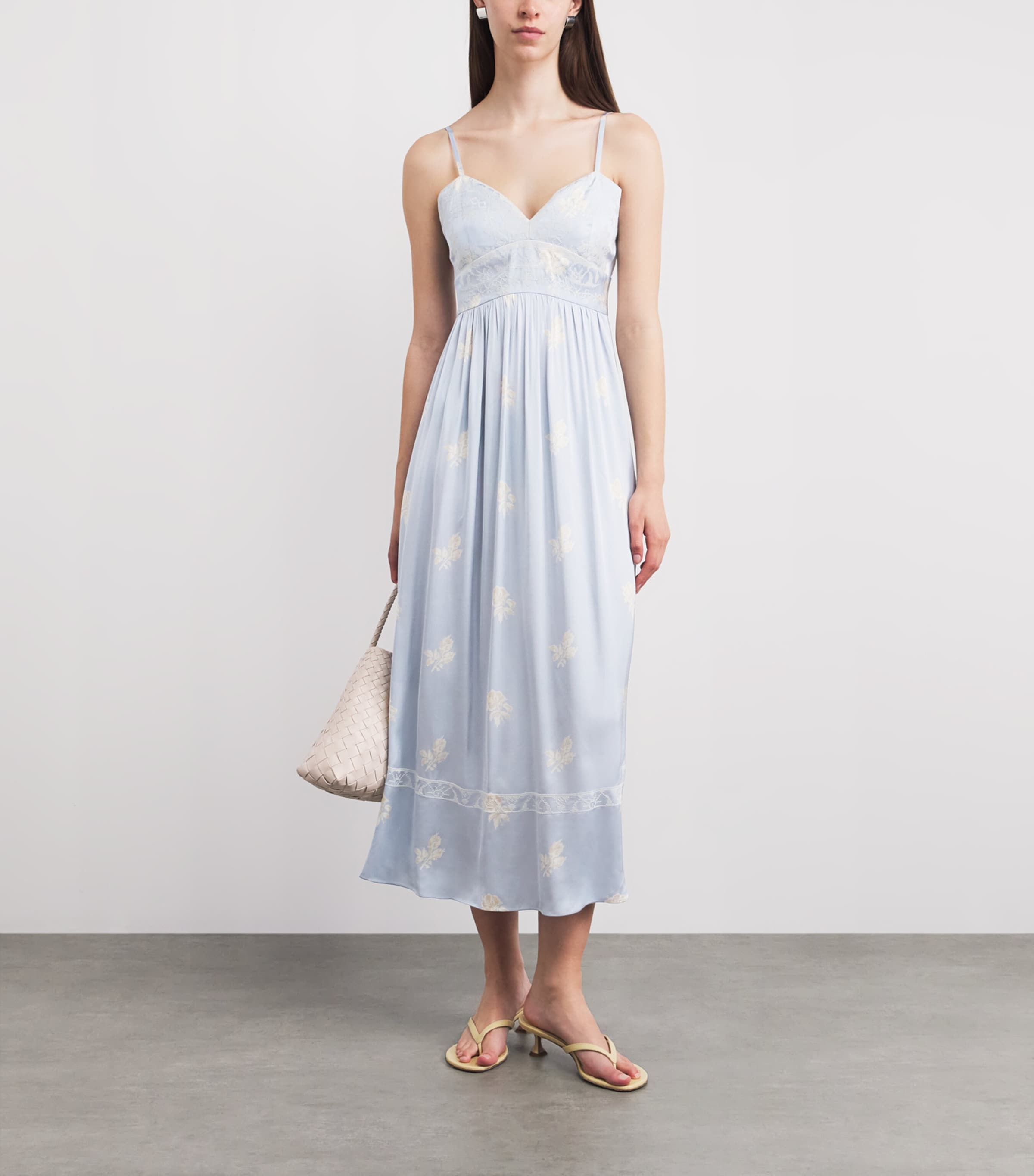 Claudie Pierlot Womens Floral Printed Midi Dress Light Print Image 2
