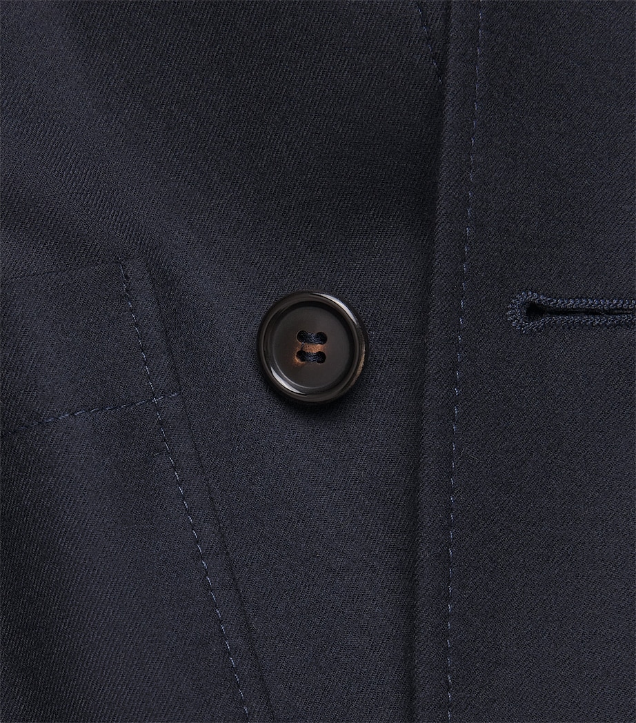 Corneliani Mens Virgin Wool Overshirt Navy Blue Image 6