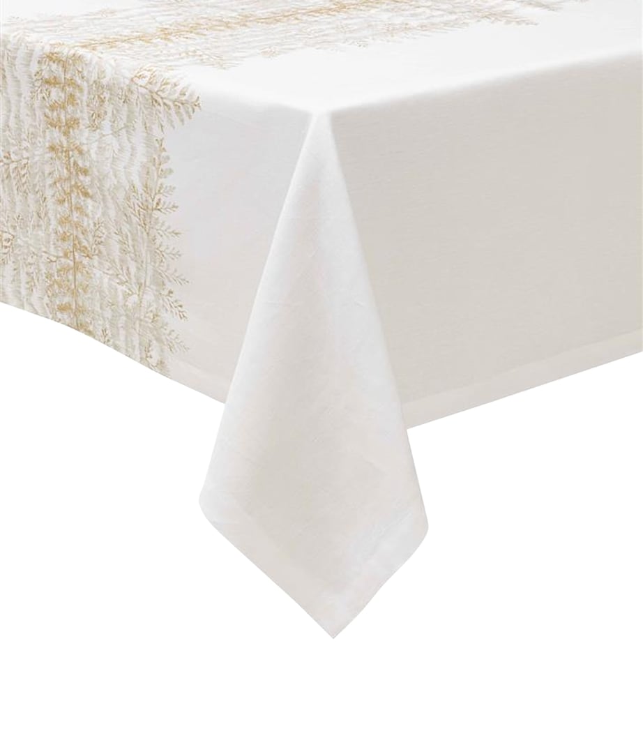 Linen Fossile Tablecloth (170cm x 250cm) FOSS GOLD / WHITE Image 1