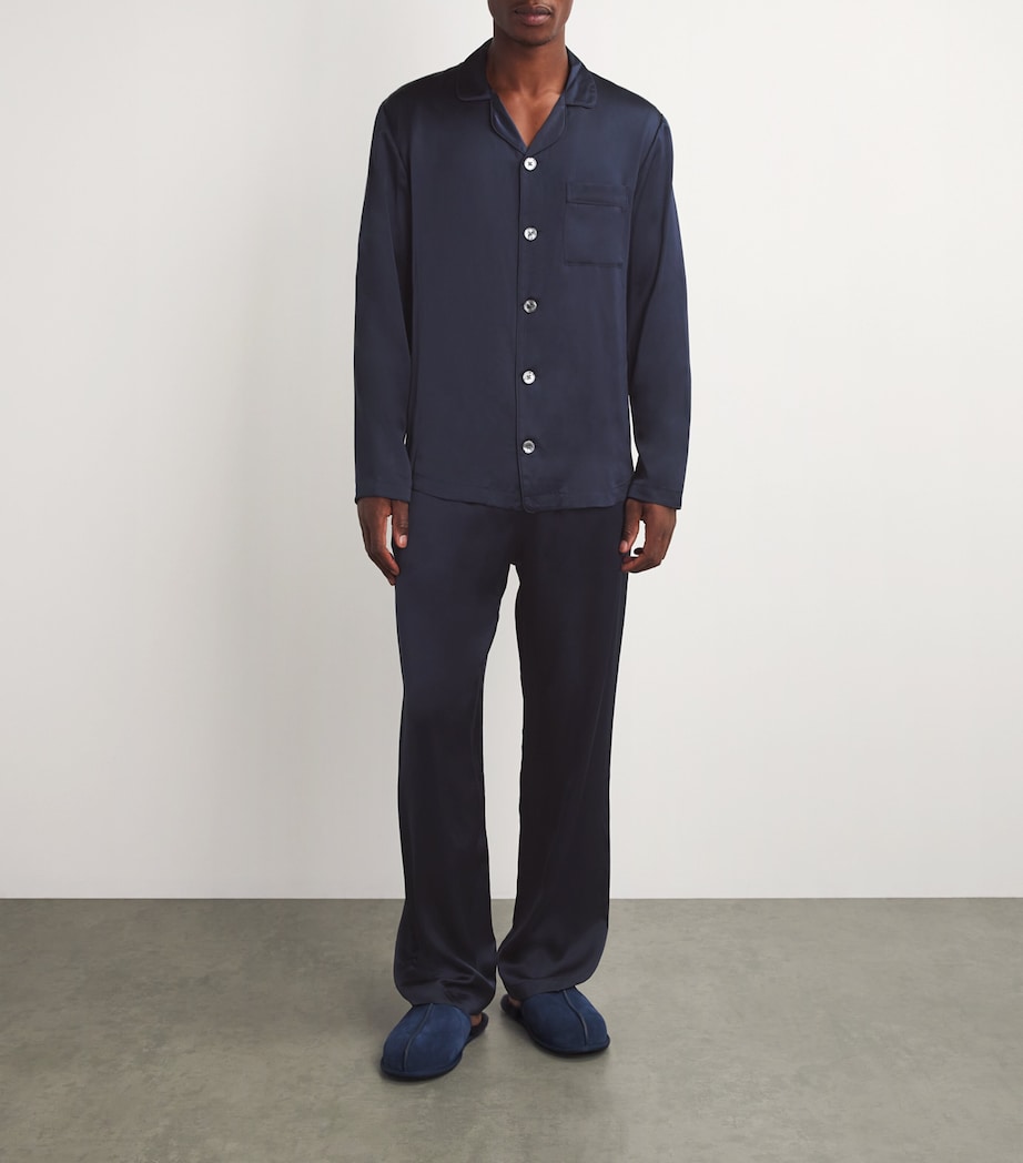 Silk Pyjama Set NAVY Image 2