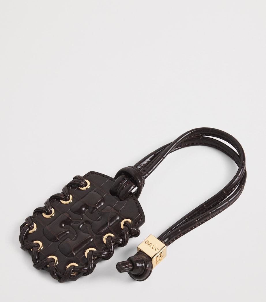 Mini Croc-Embossed Top-Handle Bag 890 CHOCOLATFONDANT Image 6