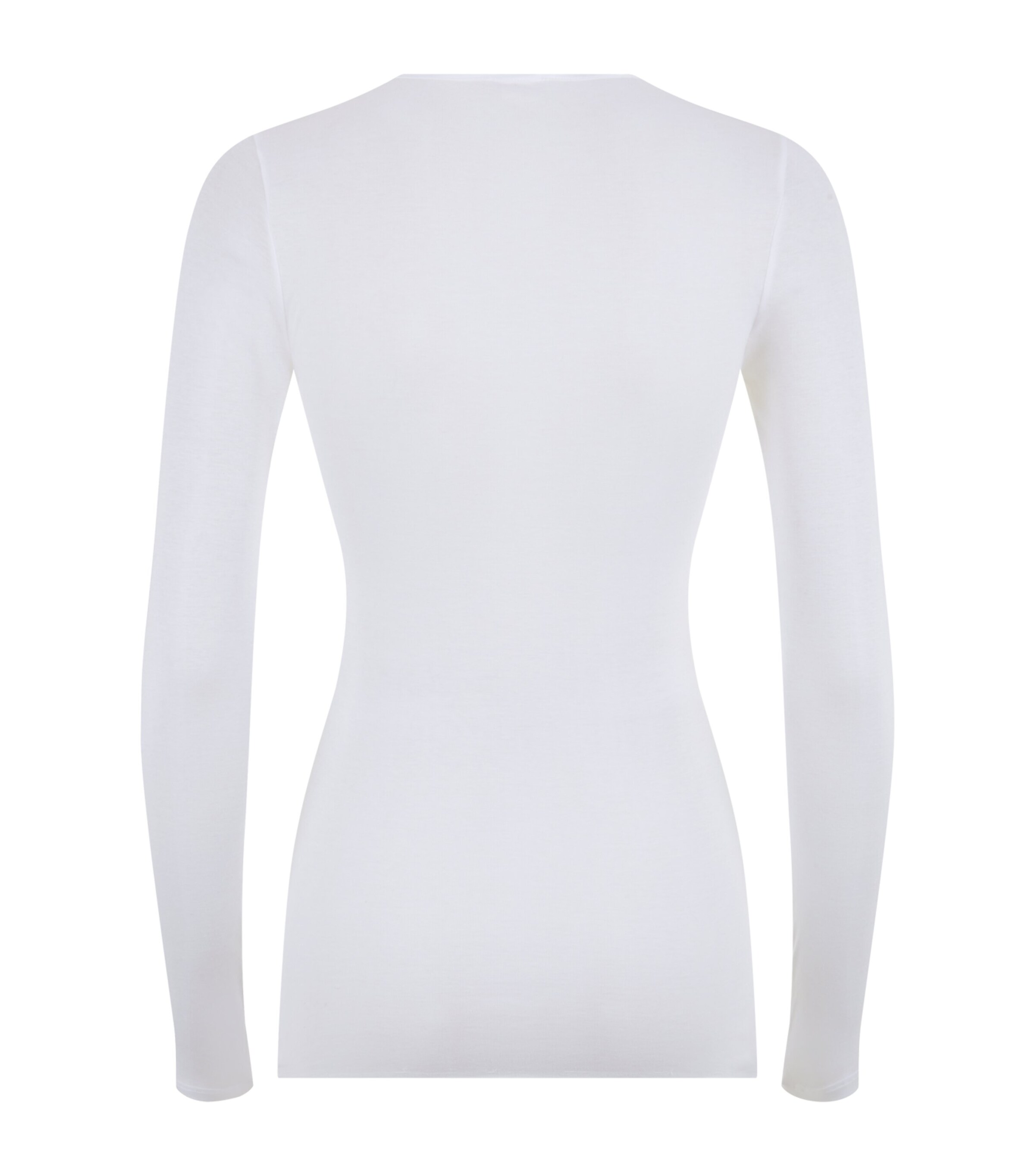 Cotton Seamless Long-Sleeved Top WHITE Image 3
