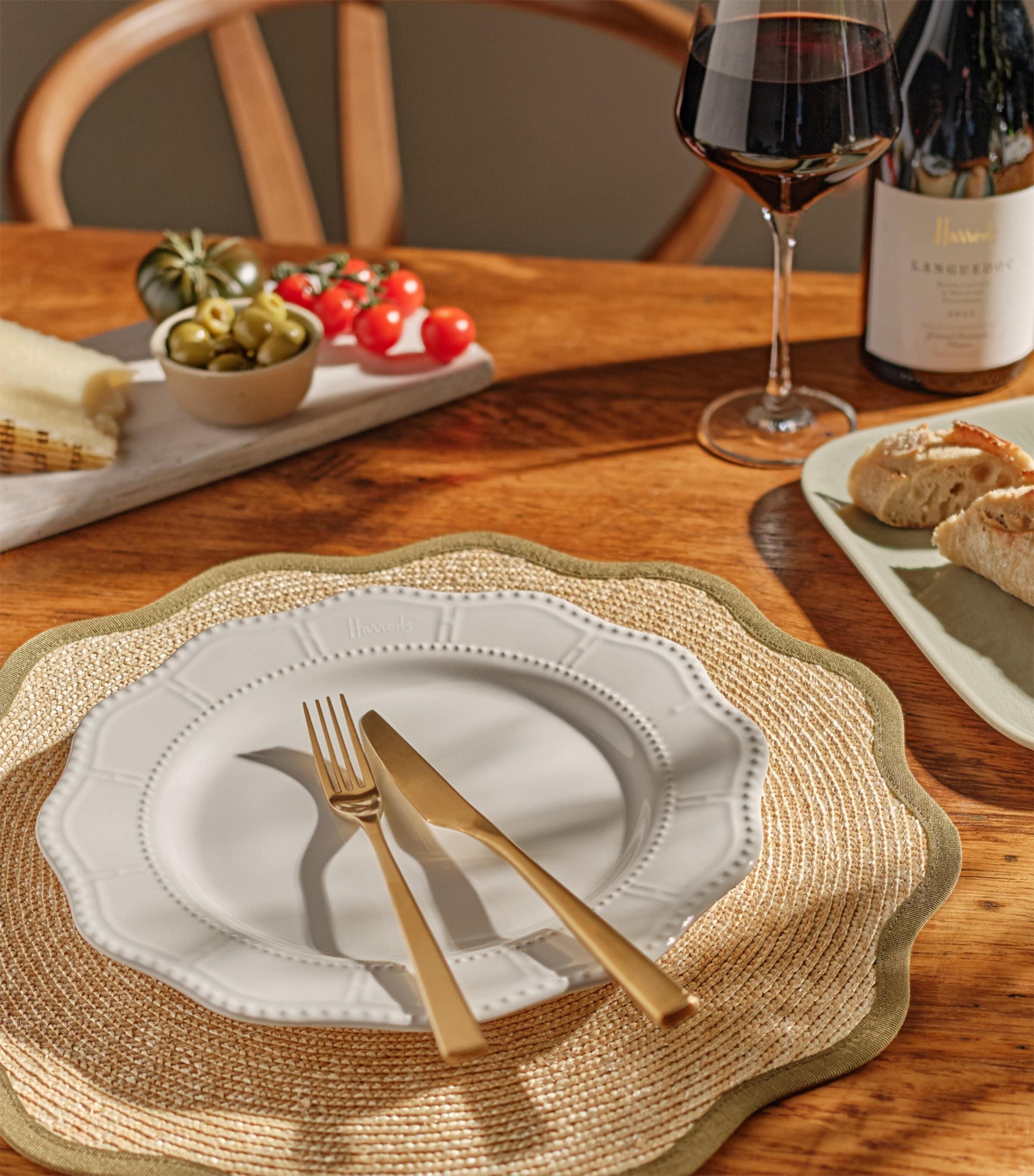 Harrods Stoneware Brompton Dinner Plate (27cm) White Image 2