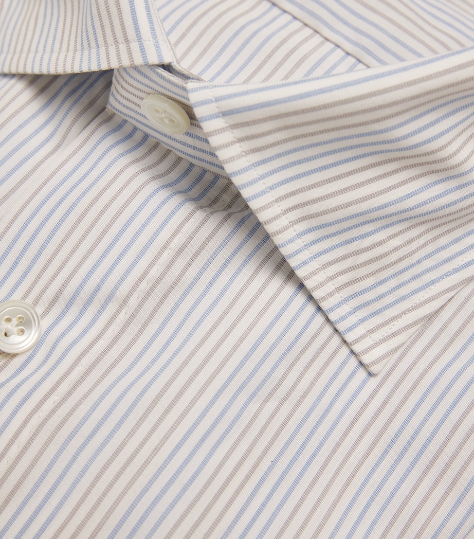Cotton Stripe Shirt MULTI BROWN BLUE STRIPE Image 5