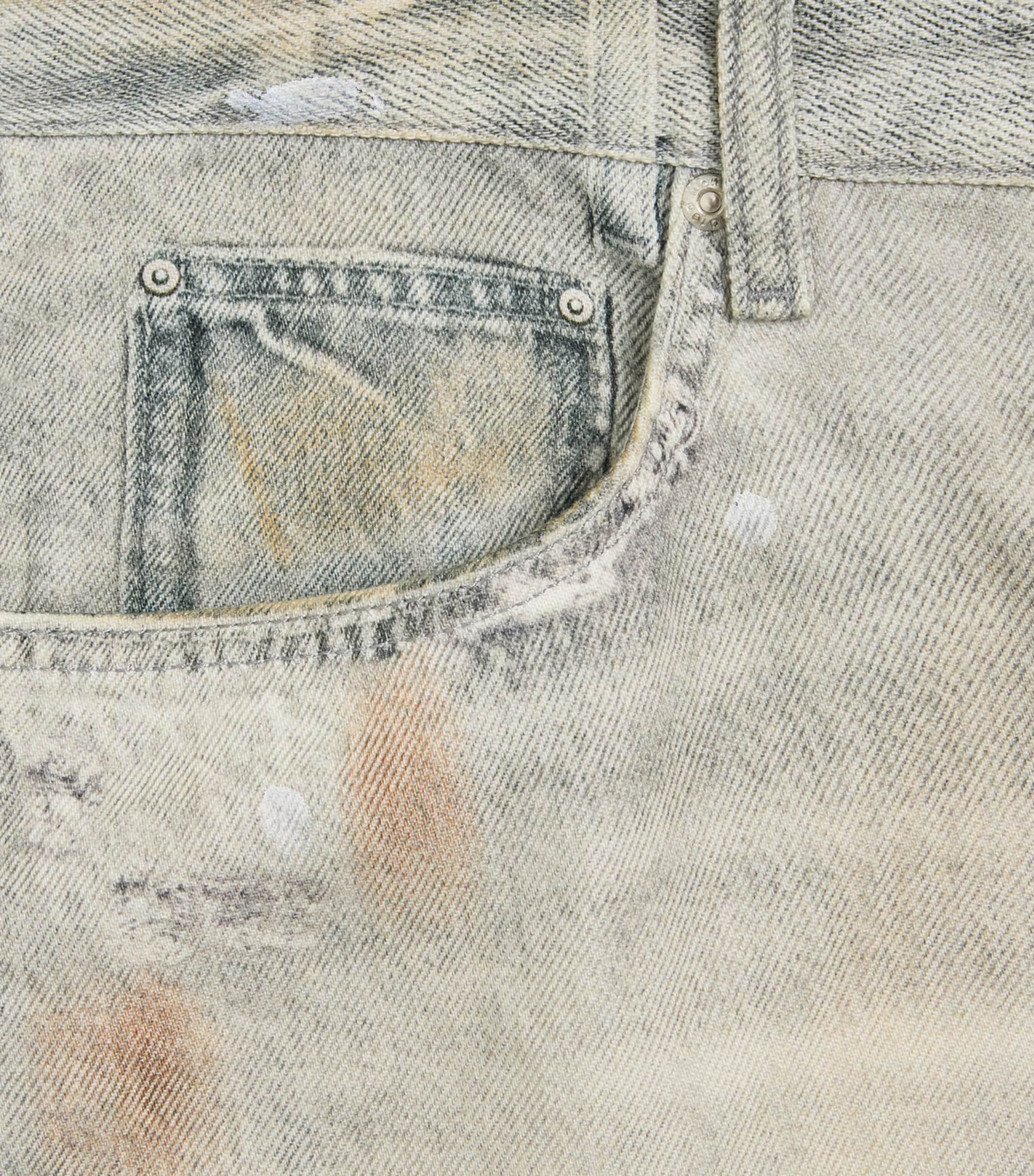 Won Hundred Mens Lyon Printed Straight Jeans Digital Painted Image 6