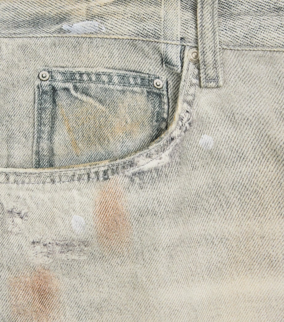 Won Hundred Mens Lyon Printed Straight Jeans Digital Painted Image 6
