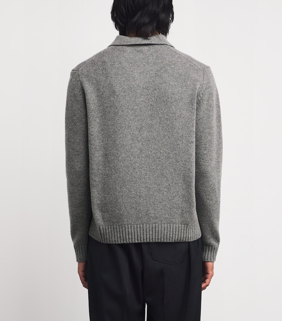 Wool-Blend Open-Collar Sweater 10173 - GRIGIO GREY Image 4
