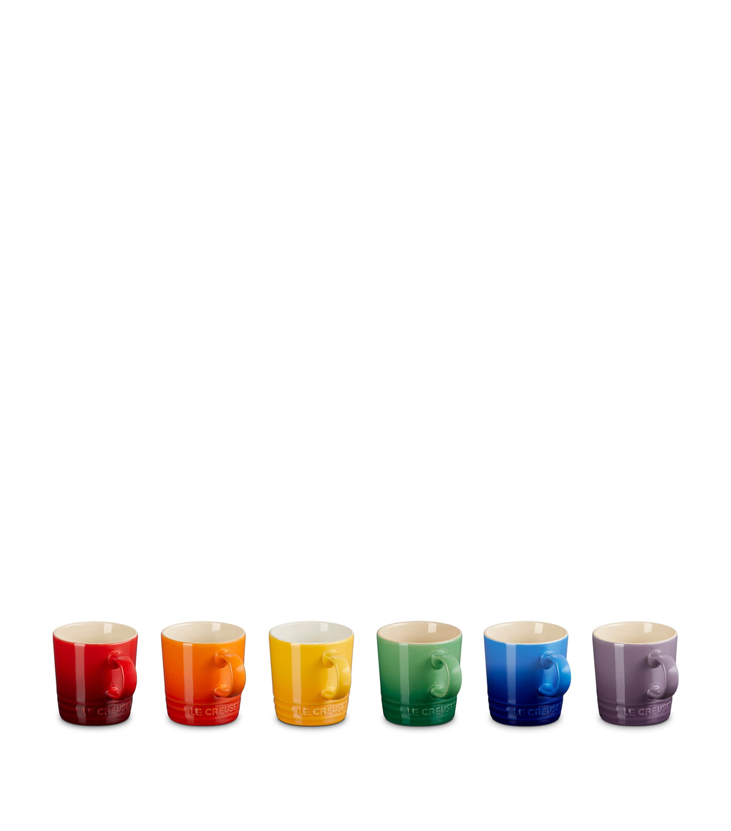 Stoneware Rainbow Espresso Mugs (Set of 6) NO COLOUR Image 2