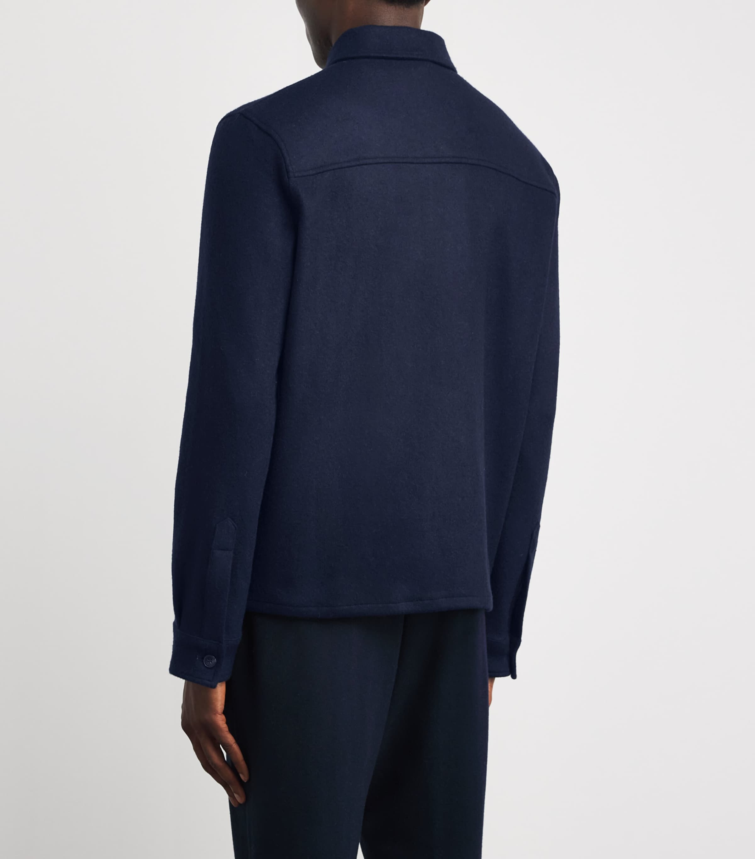 Marco Pescarolo Mens Cashmere 2-Way Zip Jacket Navy Image 4