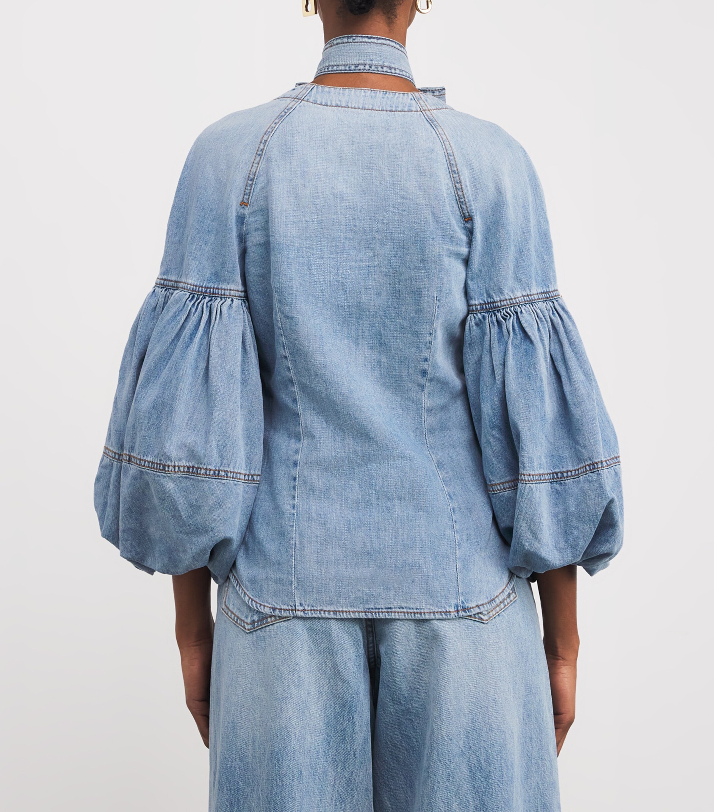 Zimmermann Womens Denim Blouse Sea Foam Image 4