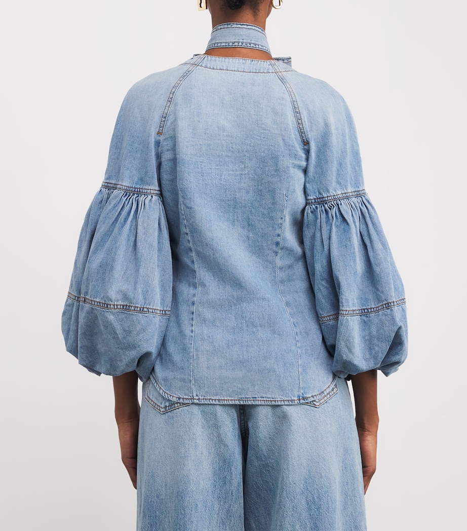 Zimmermann Womens Denim Blouse Sea Foam Image 4