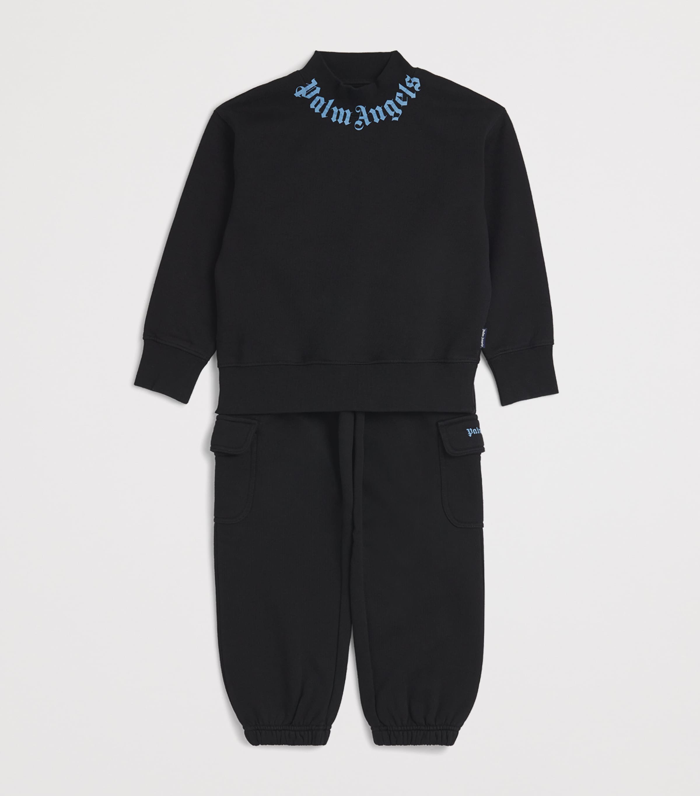 Cotton Logo Sweatpants (4-12+ Years) 1040BLACK-LIGHT BLUE Image 3