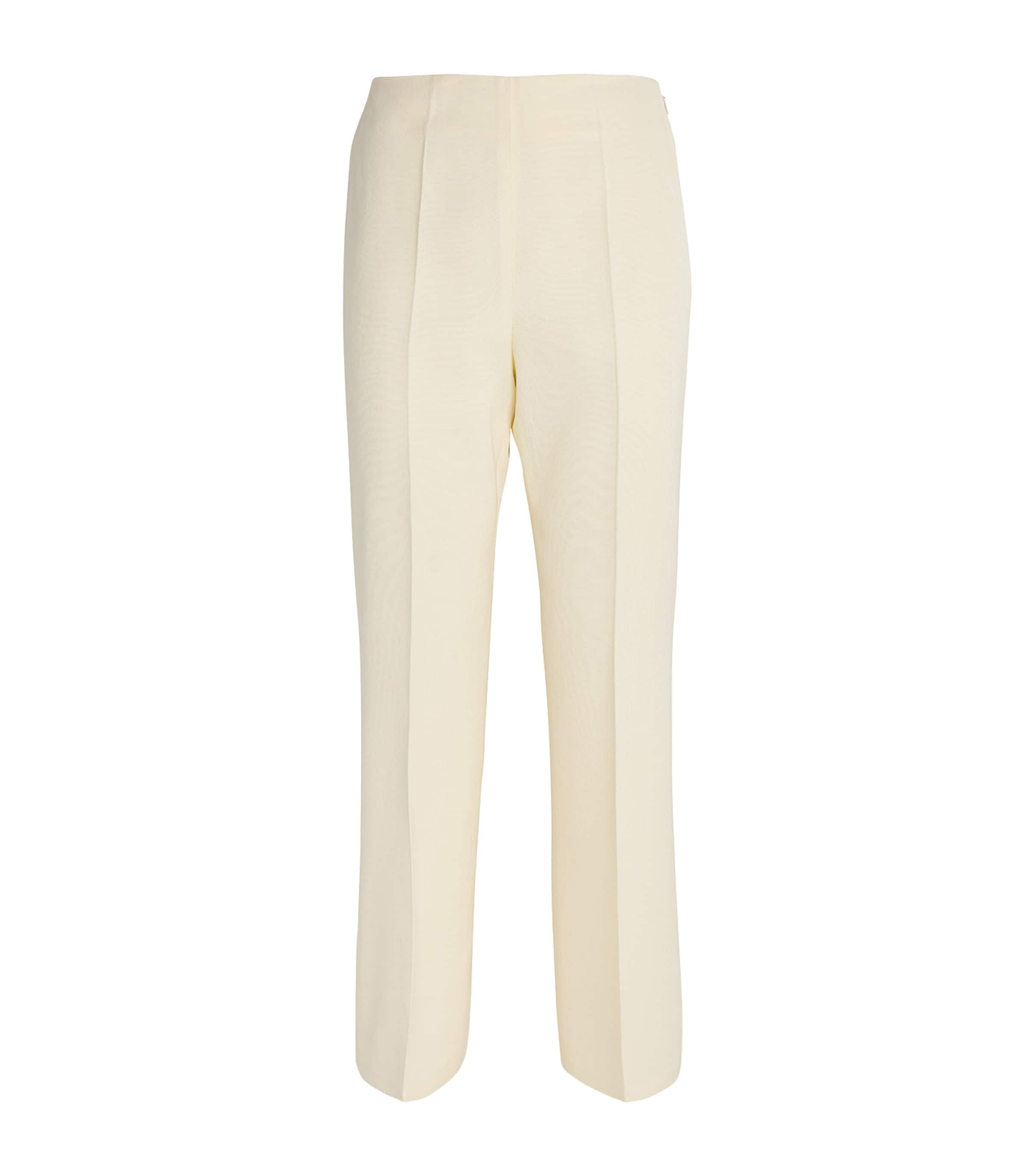 Jil Sander Silk-blend Tailored Trousers In White