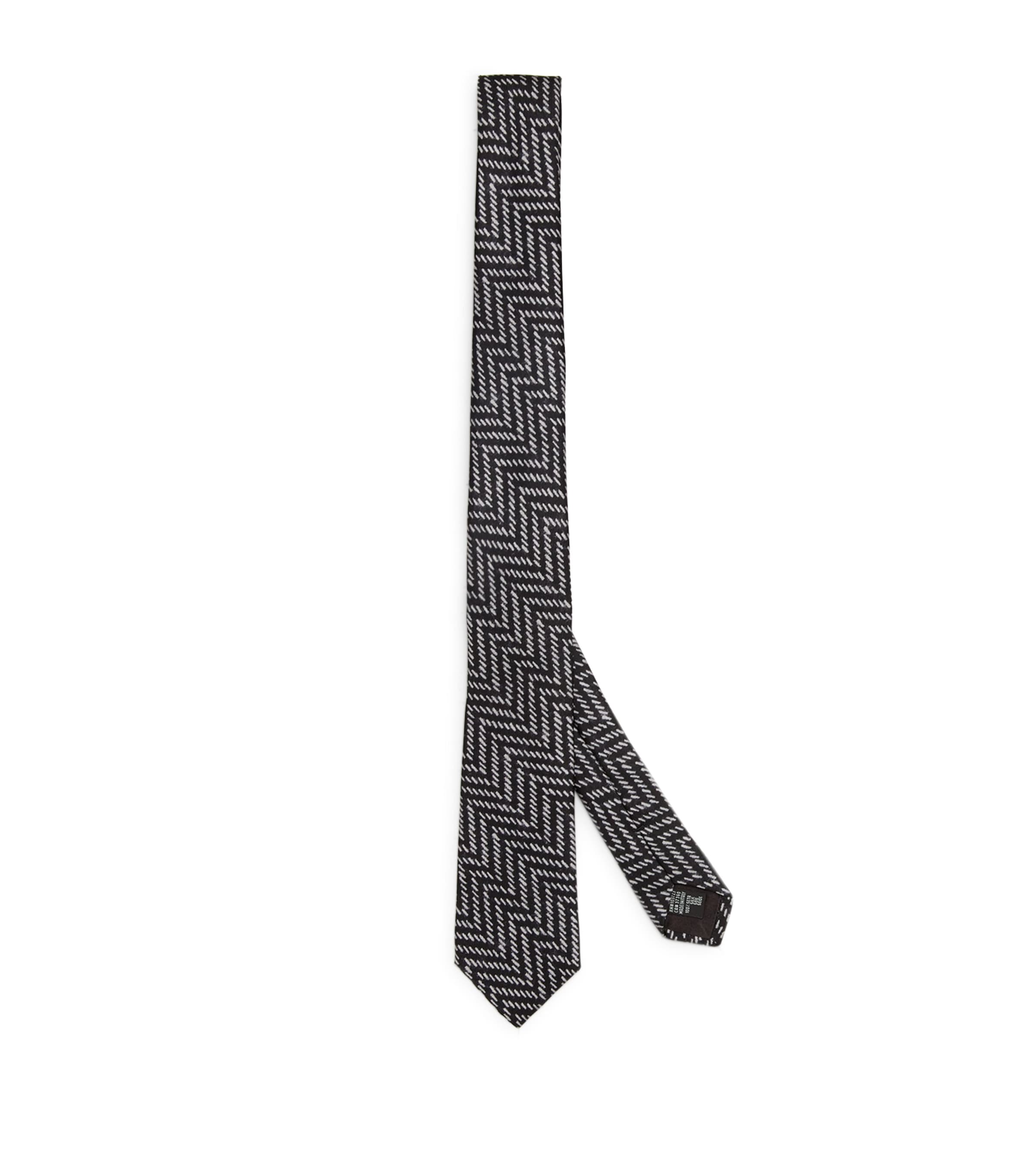 Giorgio Armani Silk Geometric Print Tie In Black