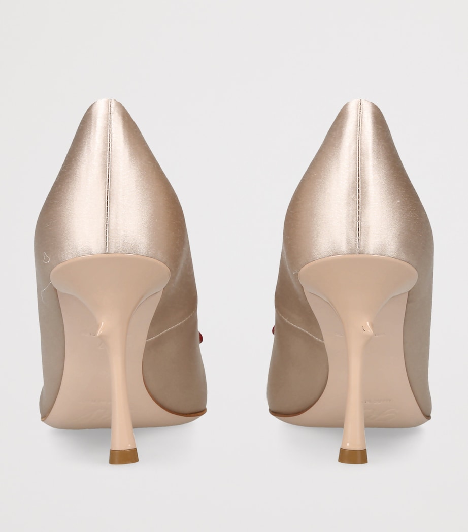 Roger Vivier Satin Rose Pumps 85 Cream Comb Image 4
