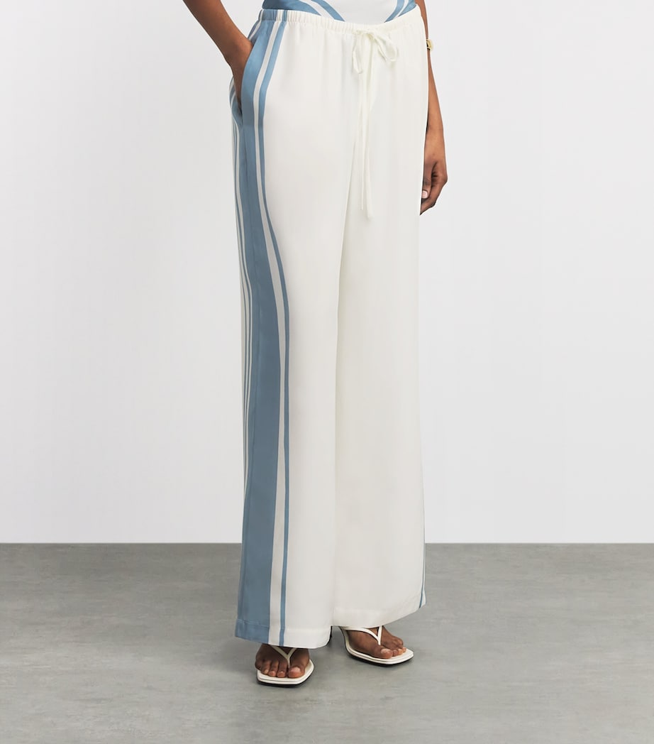 SIR. Womens Silk Drawstring Lilou Trousers Liora Blue Image 4