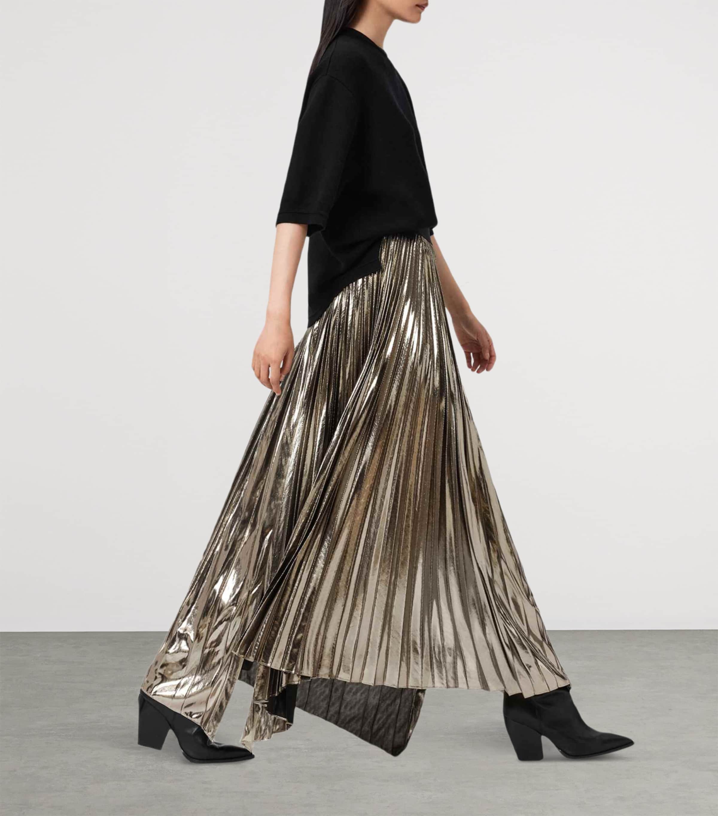 Pleated Jax Maxi Skirt BRONZE GOLD Image 5