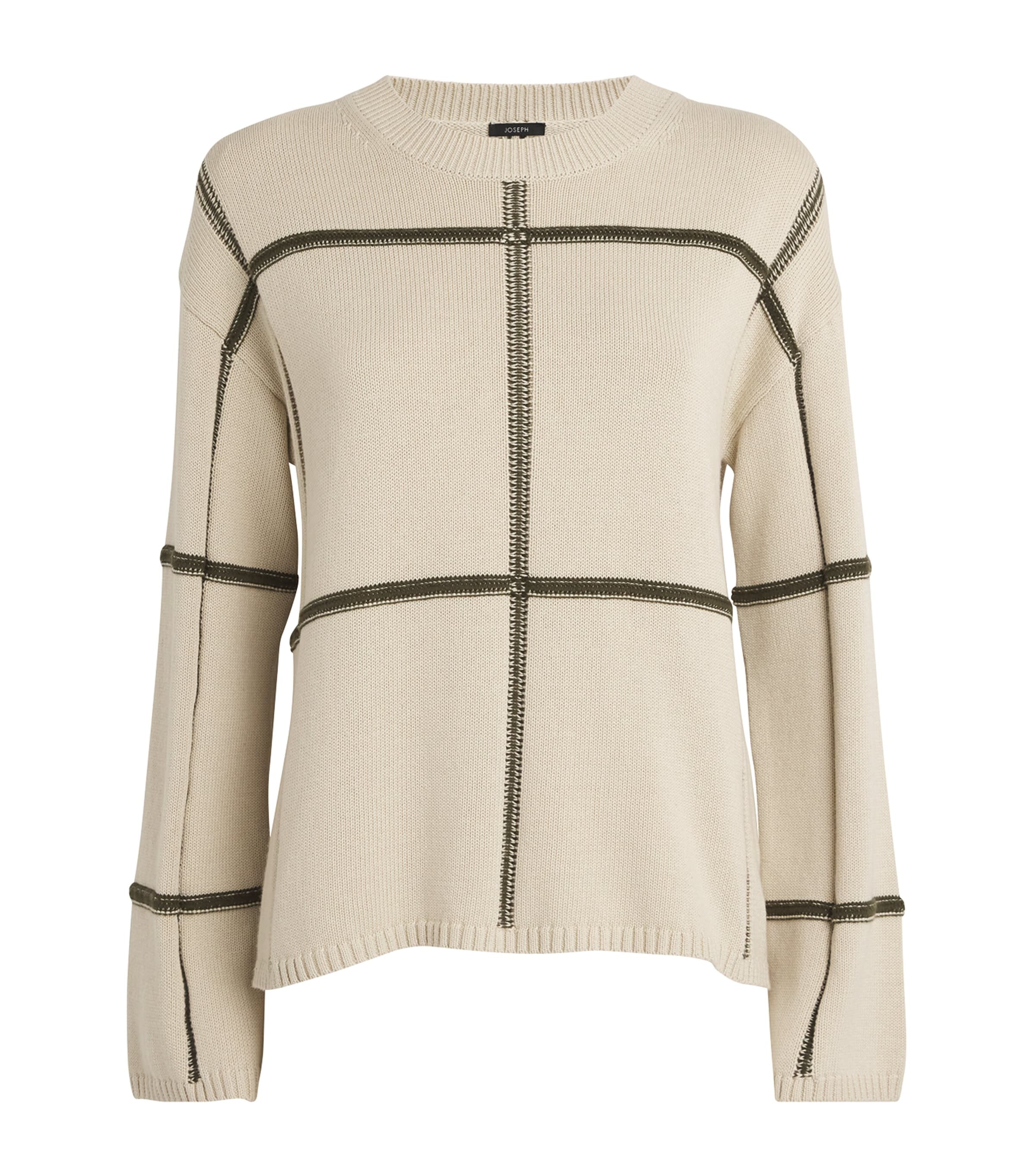 Shop Joseph Cotton-silk Grid Sweater