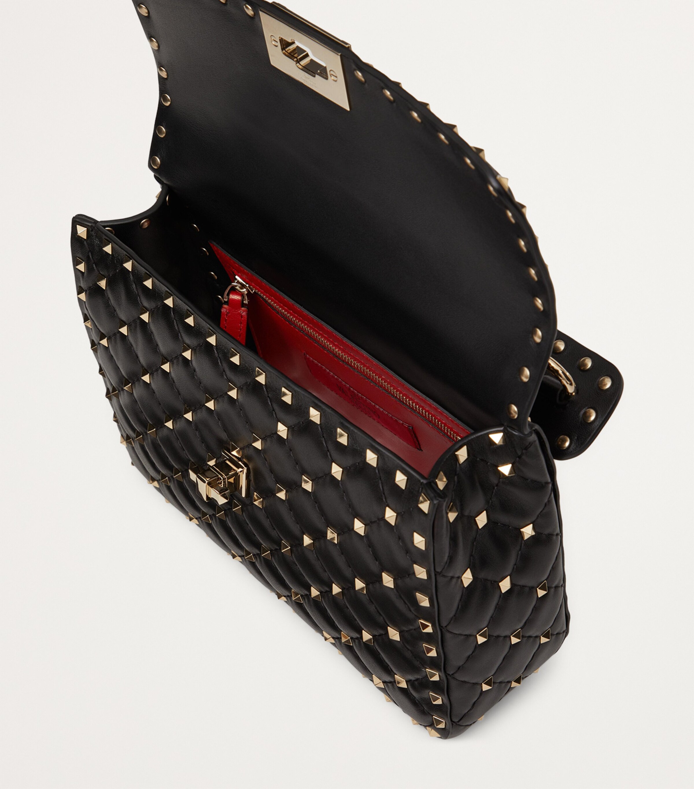 Medium Rockstud Spike Top-Handle Bag 0NO Image 3