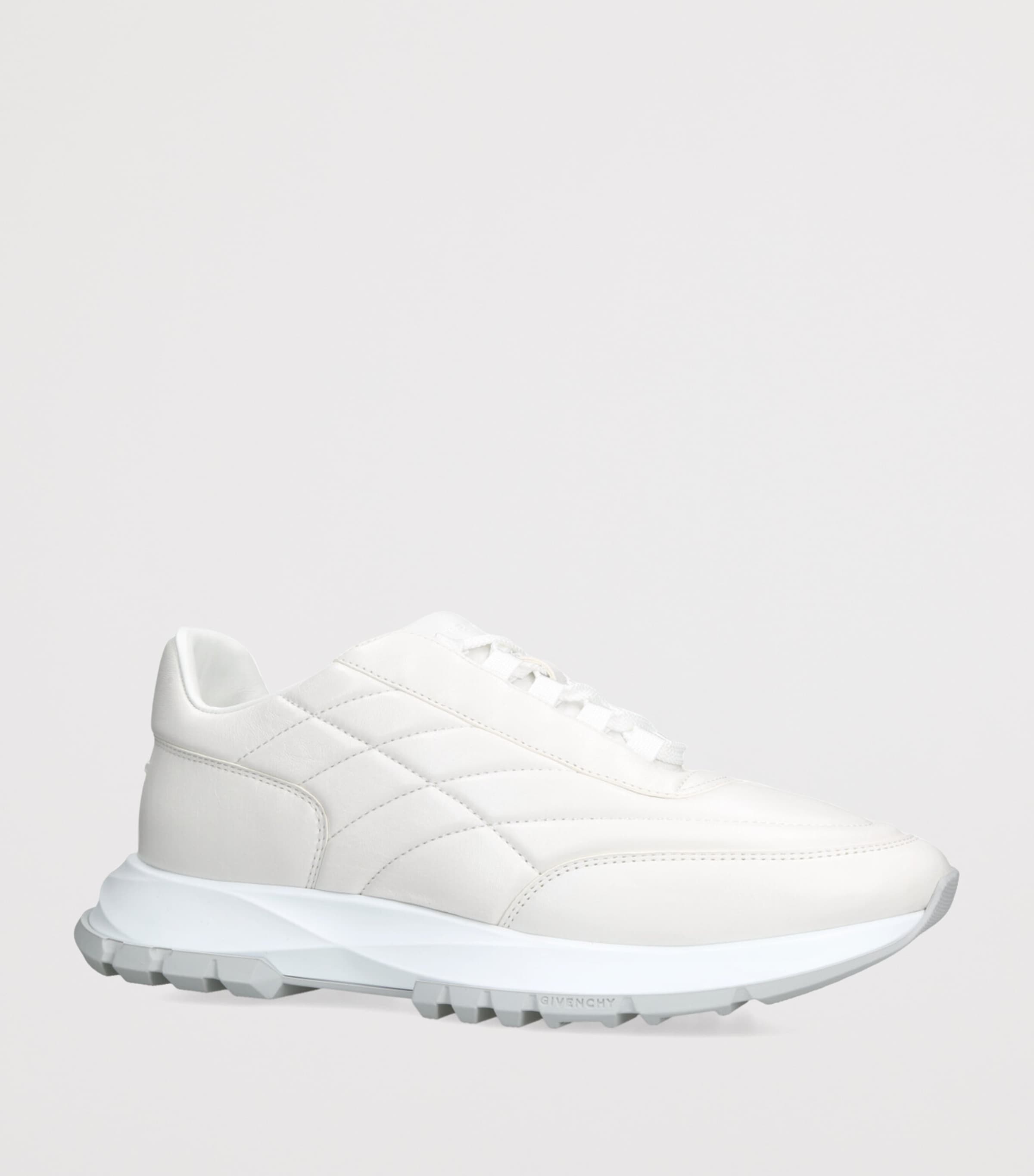 Padded Leather Sneakers WHITE Image 3
