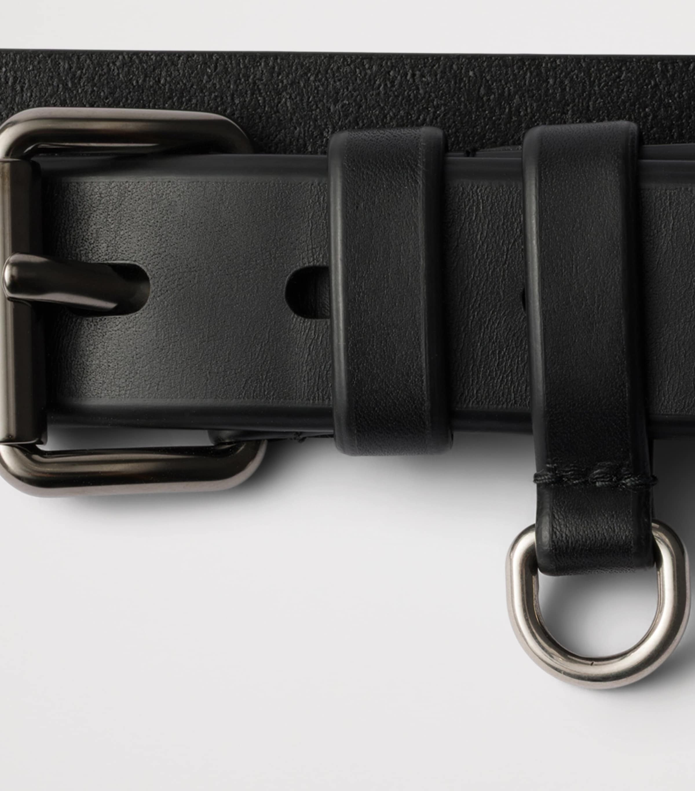 Prada Leather Double-Loop Belt Black Image 3