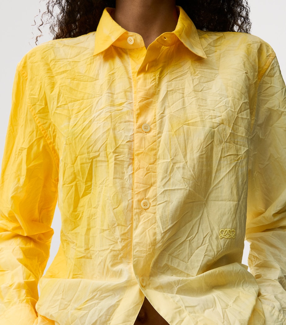 LOEWE Womens Cotton-Blend Dyed Shirt Yellow Image 5