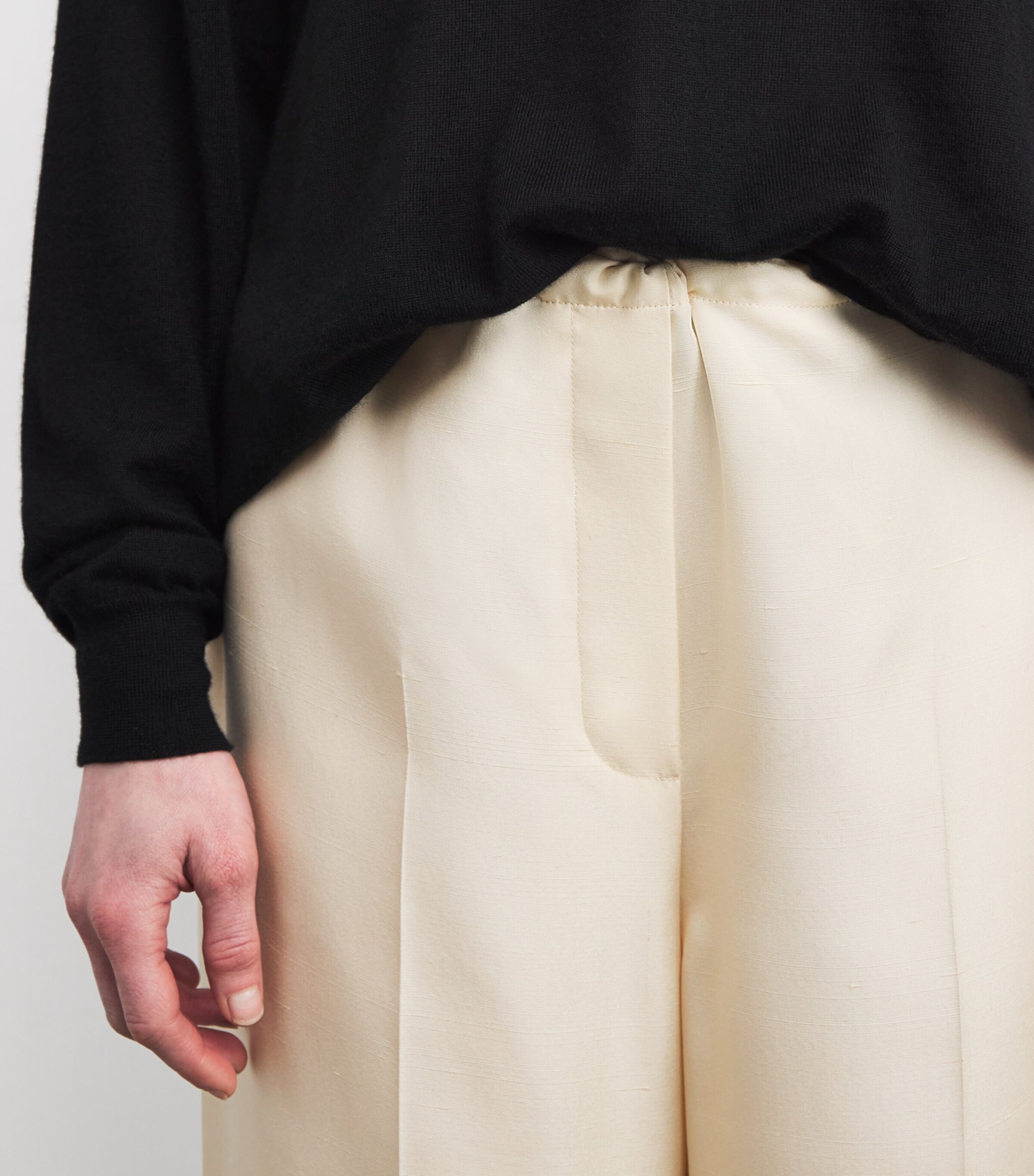 The Row Womens Beta Silk Trousers Vanilla Image 5