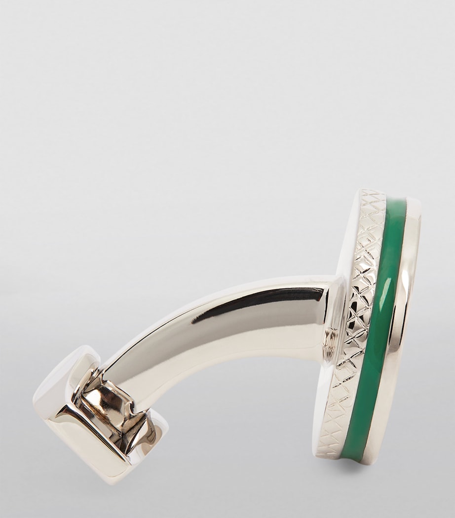 Palladium-Plated Lhasa Mandala Cufflinks SILVER/ MULTI Image 3