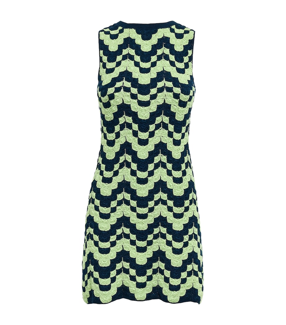 ESCVDO Womens Crochet Solana Mini Dress Matcha Cobalt Blue Image 1