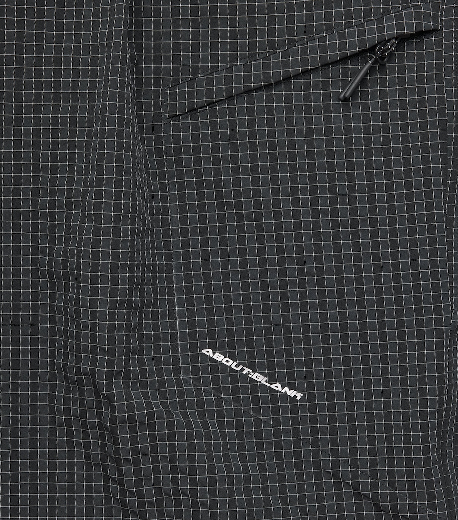 about:blank Mens Technical Pleated Trousers Navy Check Image 2