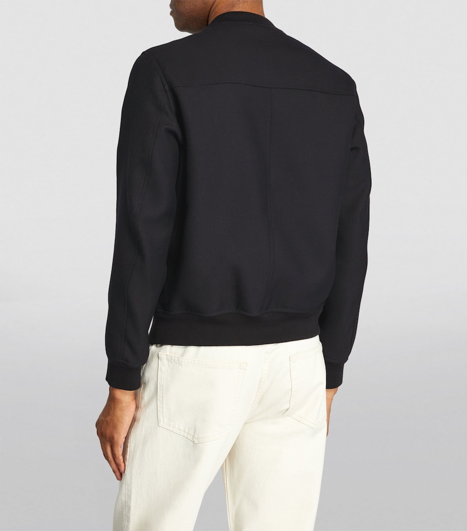 Zip-Up Bomber Jacket NAVY BLUE Image 4