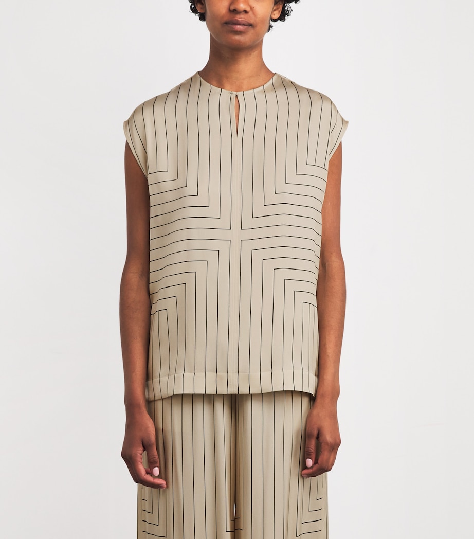 Geometric Print Louison Top AFFOGATO/BLACK Image 3