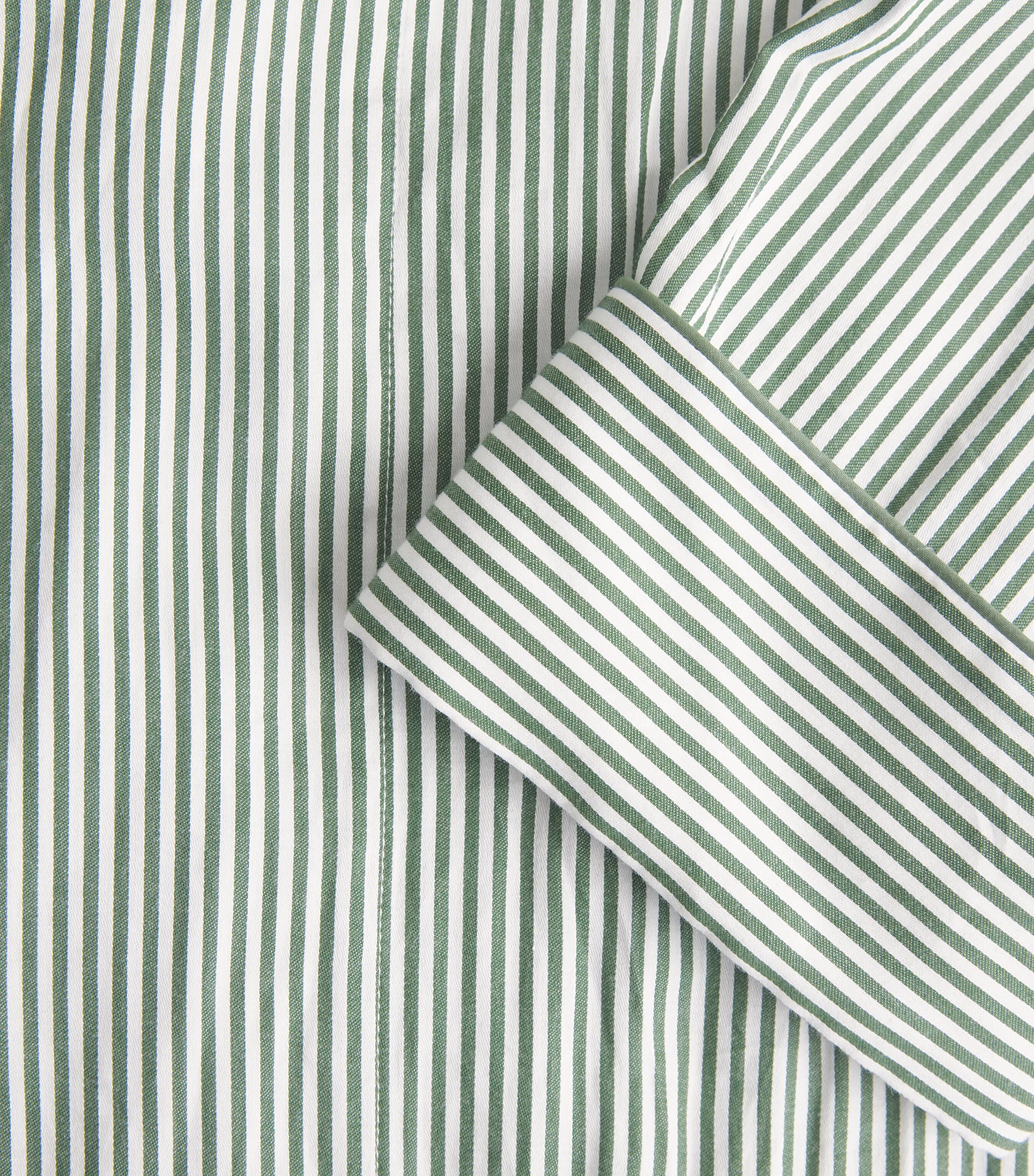 Harrods Mens Cotton Stripe Robe Green Image 5