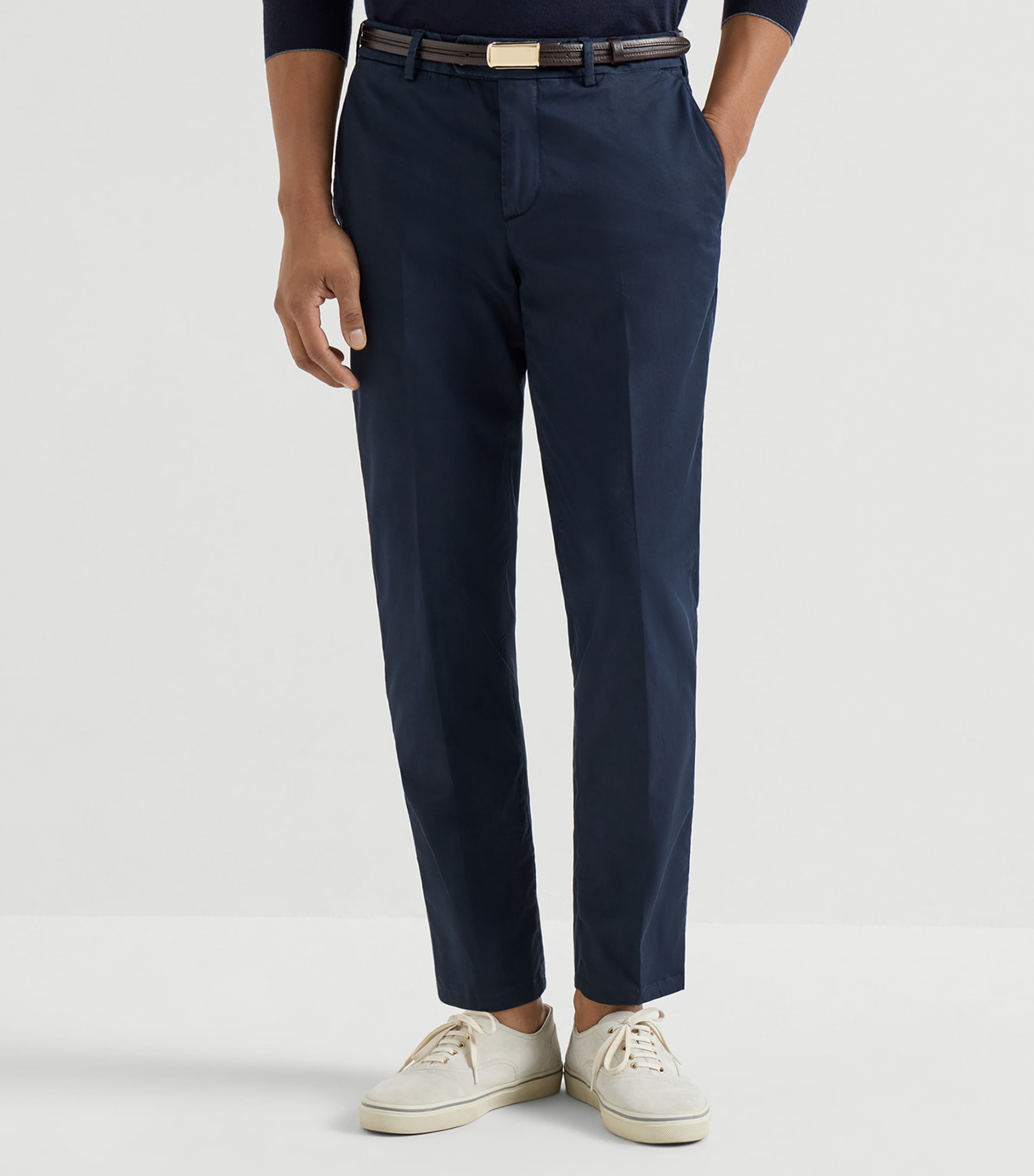Brunello Cucinelli Mens Pima Cotton Comfort Gabardine Trousers Image 3