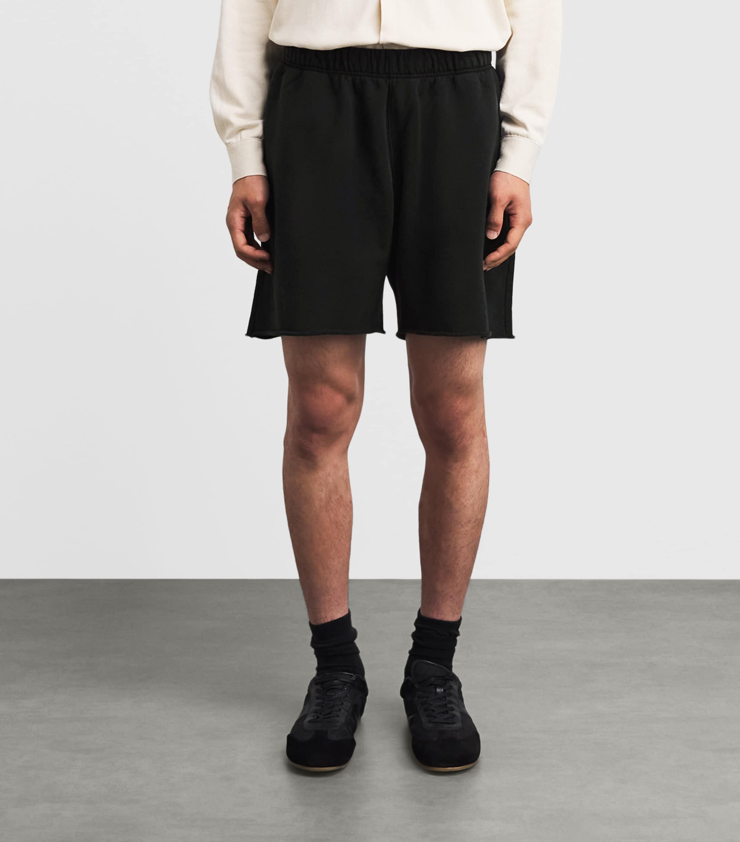 Cole Buxton Mens Cotton Jersey Sweatshorts Vintage Black Image 4